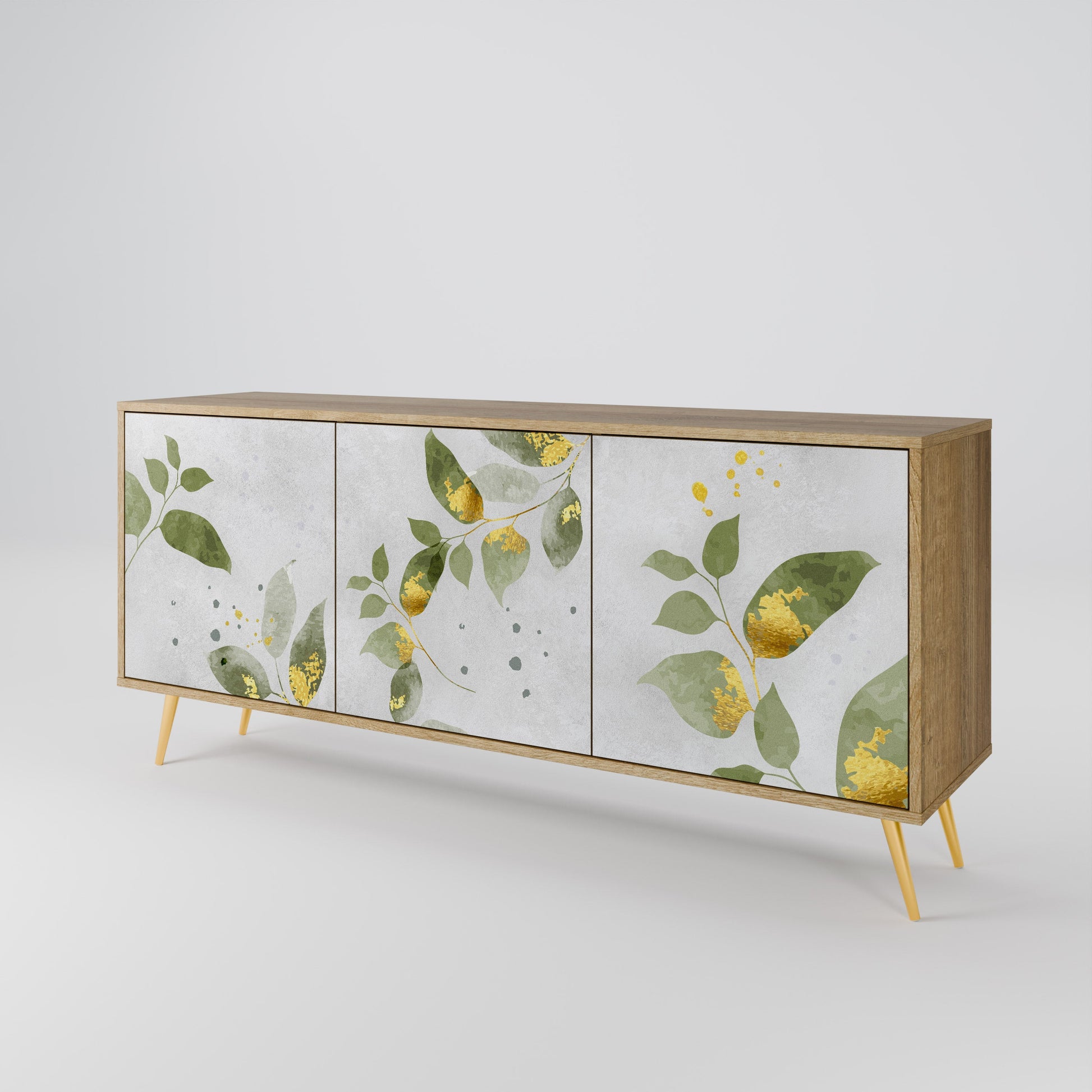 Buffet 3 portes ELEGANT BOTANICS effet chêne