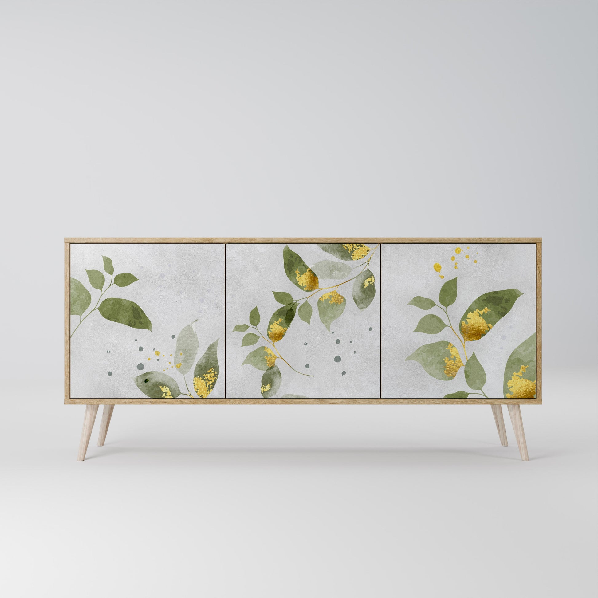 Buffet 3 portes ELEGANT BOTANICS effet chêne