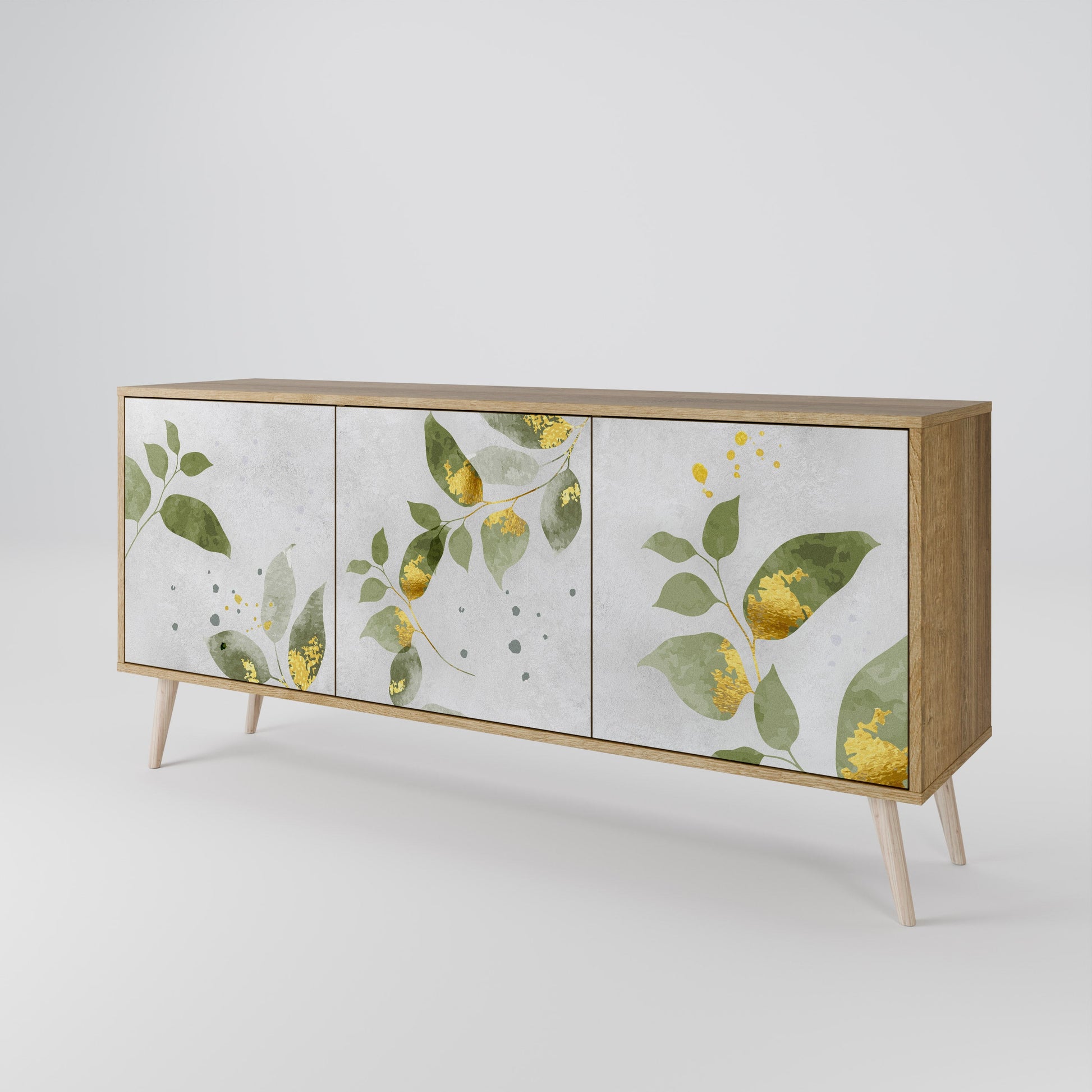 Buffet 3 portes ELEGANT BOTANICS effet chêne