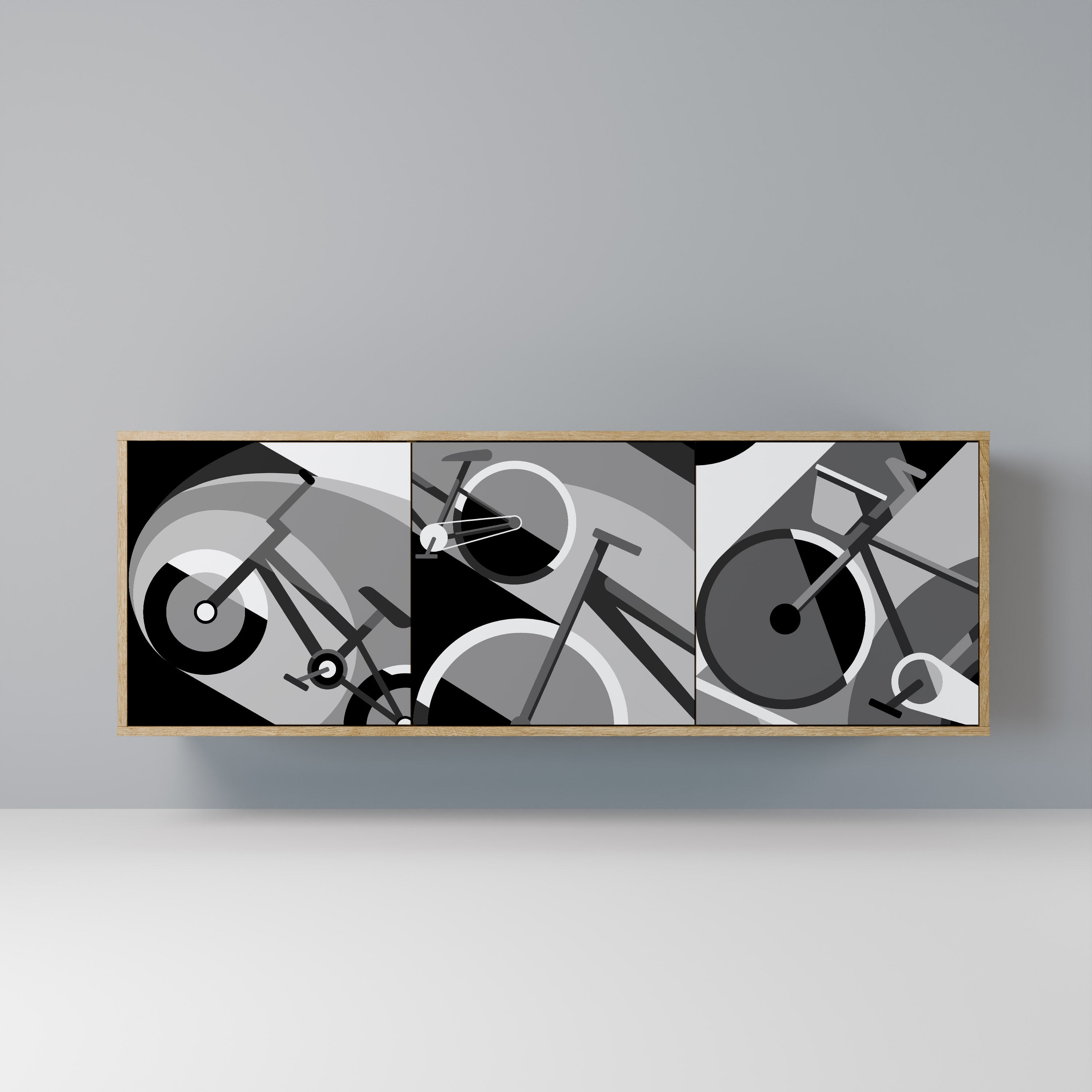 Buffet 3 portes BIKE ENERGY effet chêne