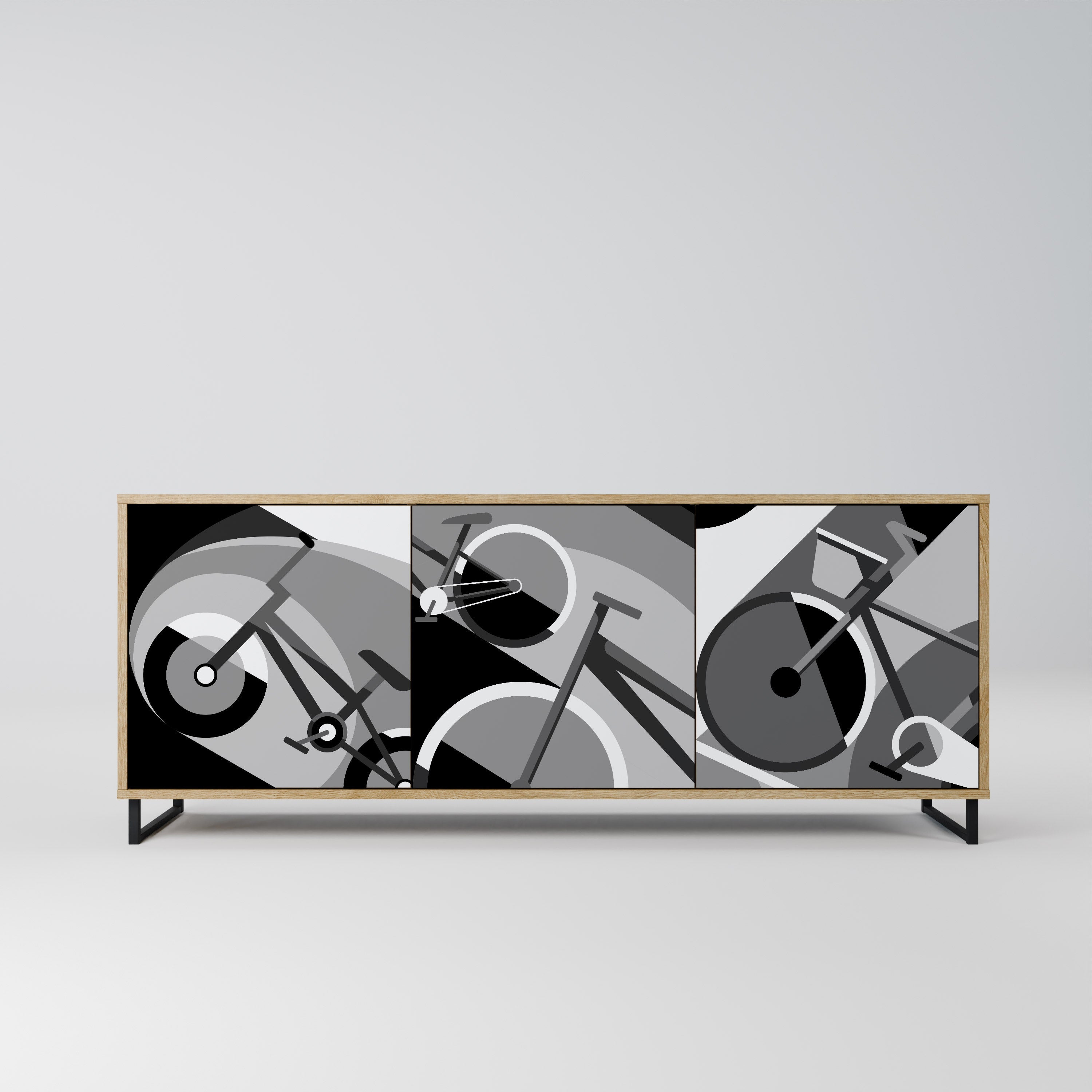 Buffet 3 portes BIKE ENERGY effet chêne