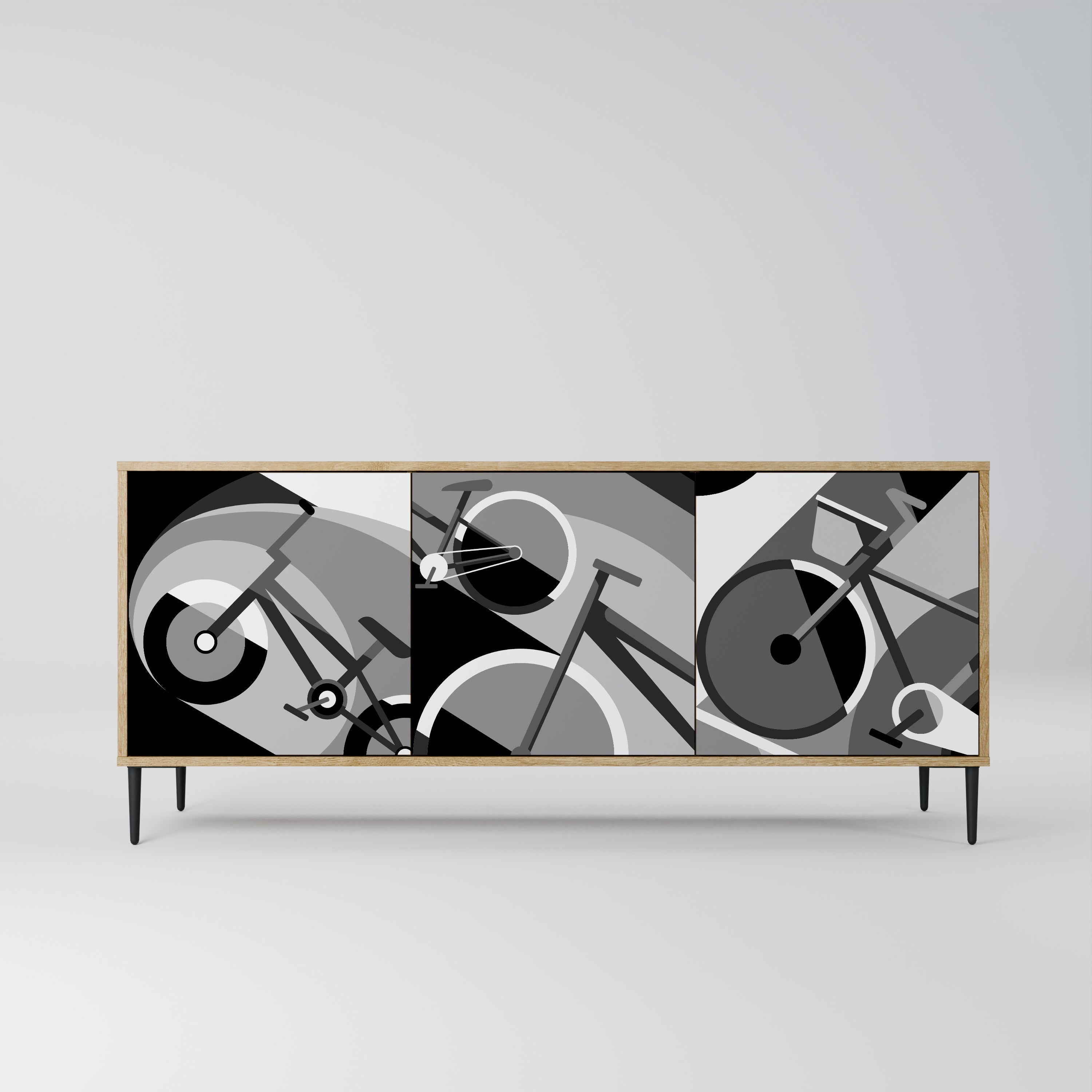 Buffet 3 portes BIKE ENERGY effet chêne