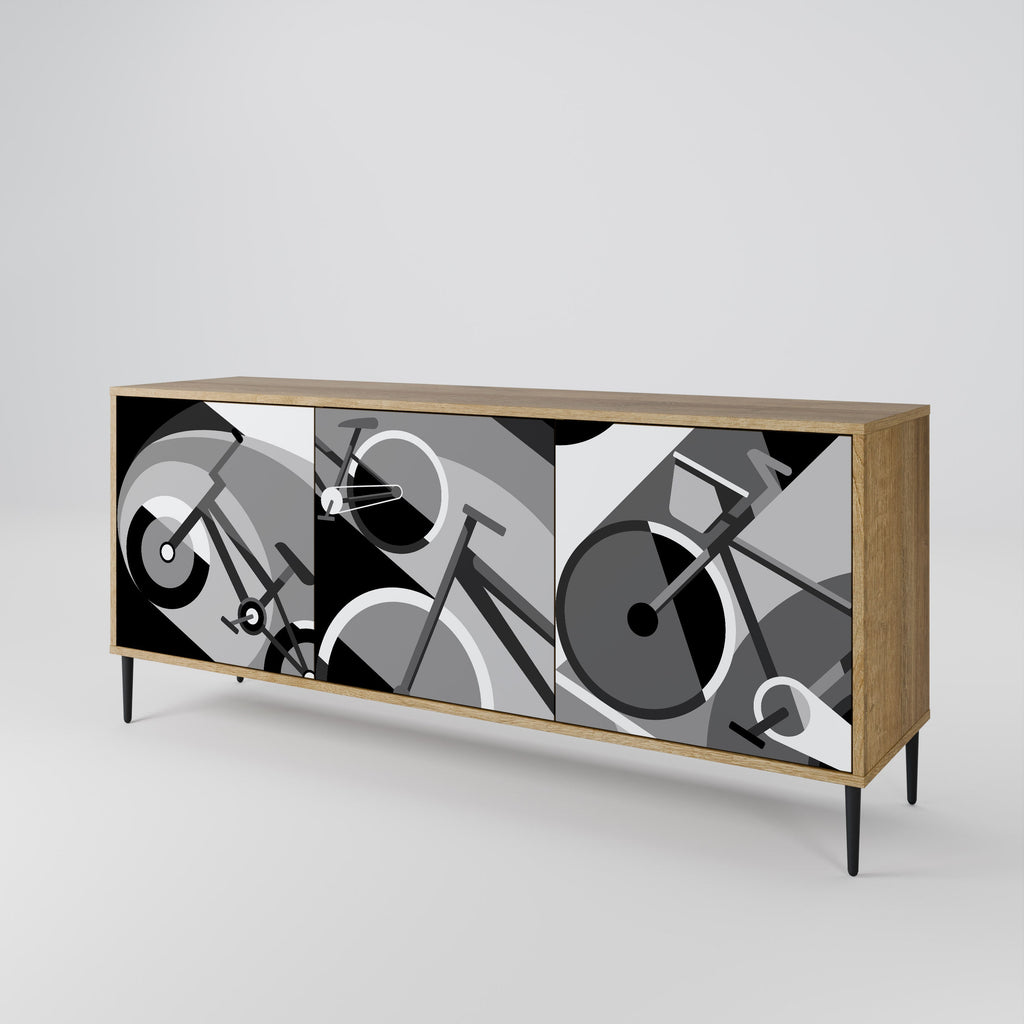 BIKE ENERGY 3-Door Sideboard in Oak Effect