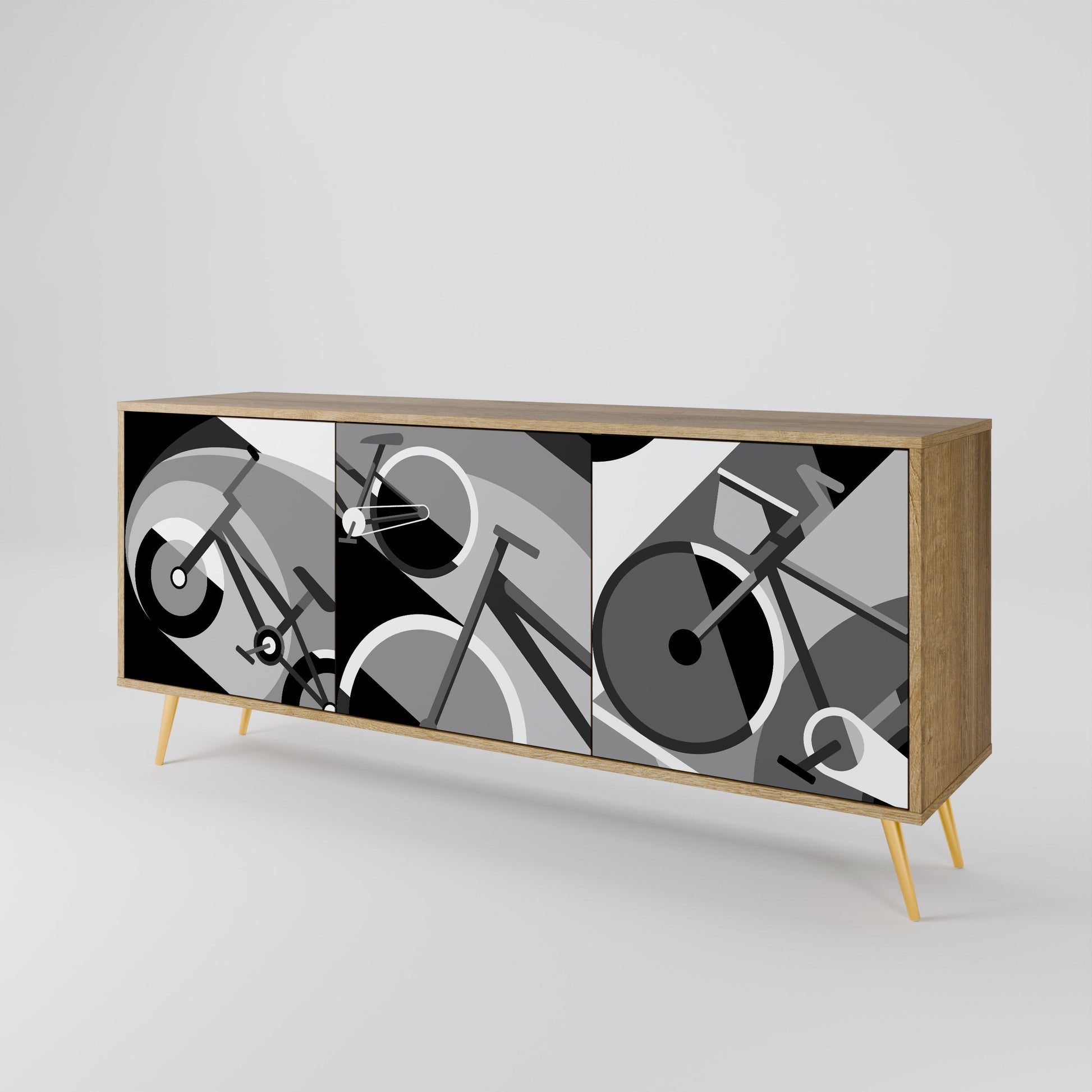 Buffet 3 portes BIKE ENERGY effet chêne