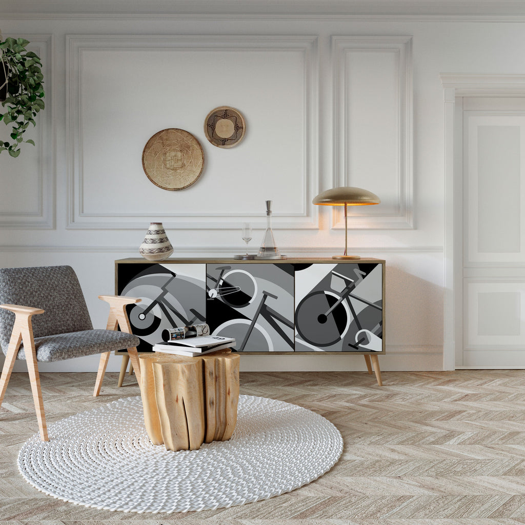 BIKE ENERGY 3-Door Sideboard in Oak Effect