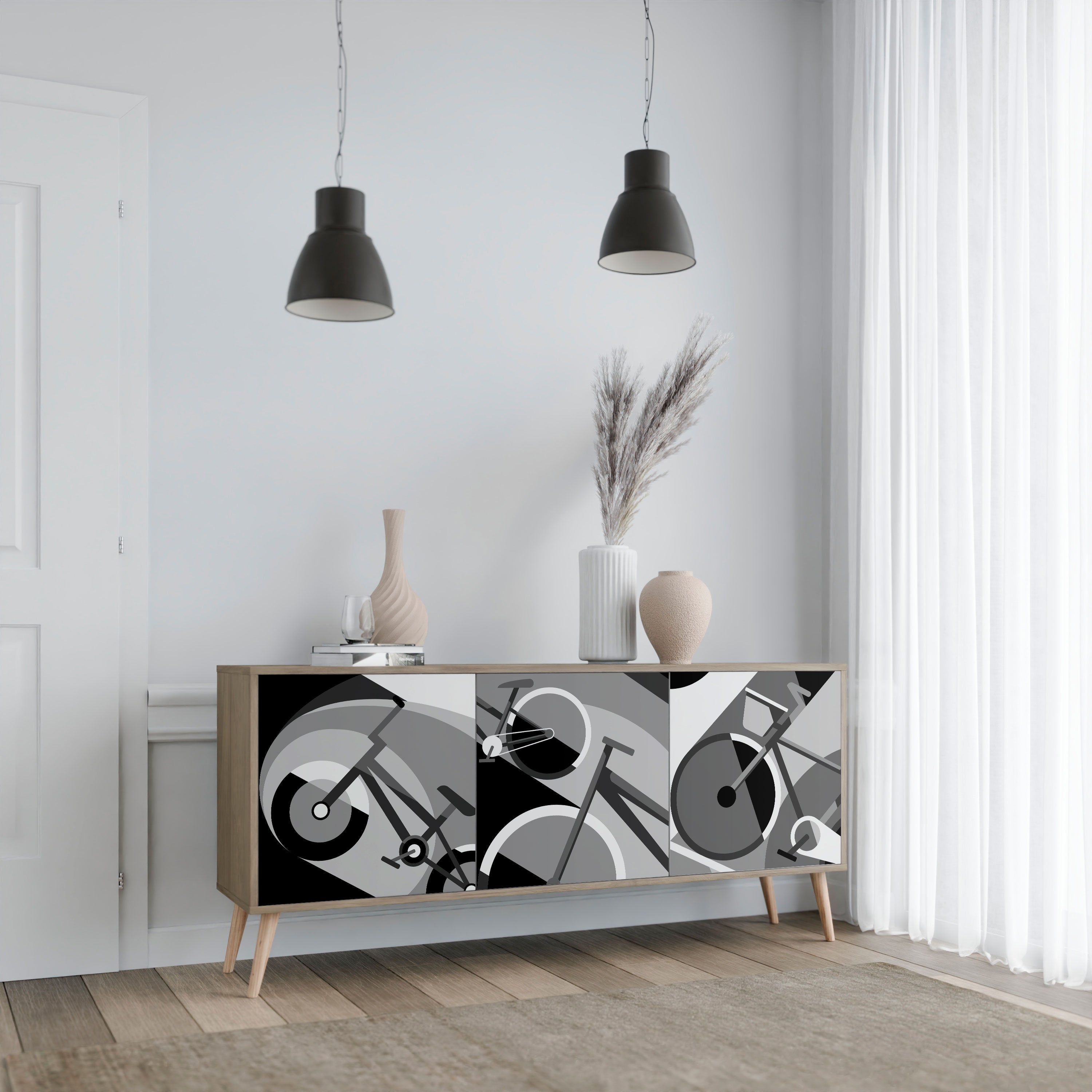 Buffet 3 portes BIKE ENERGY effet chêne