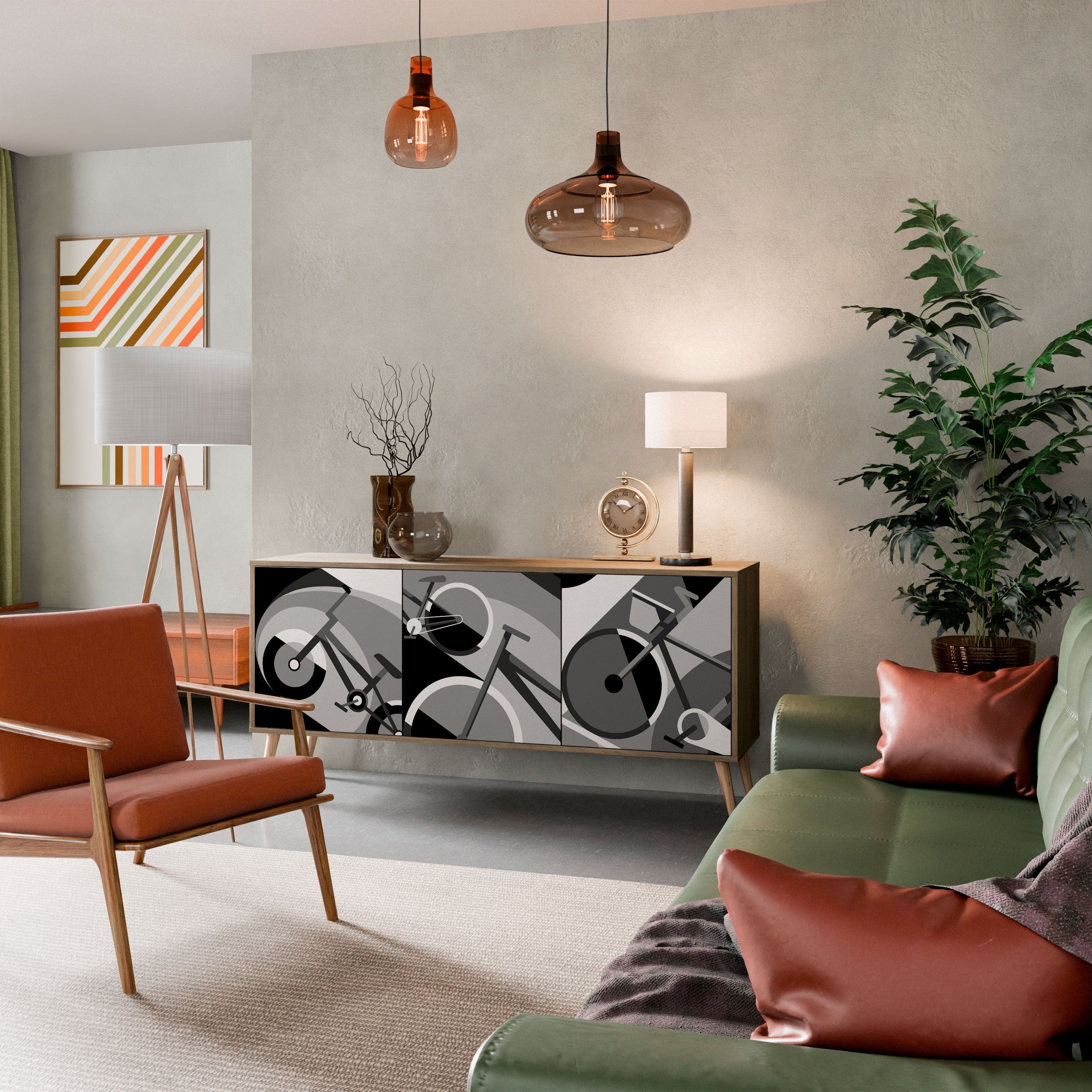 Buffet 3 portes BIKE ENERGY effet chêne