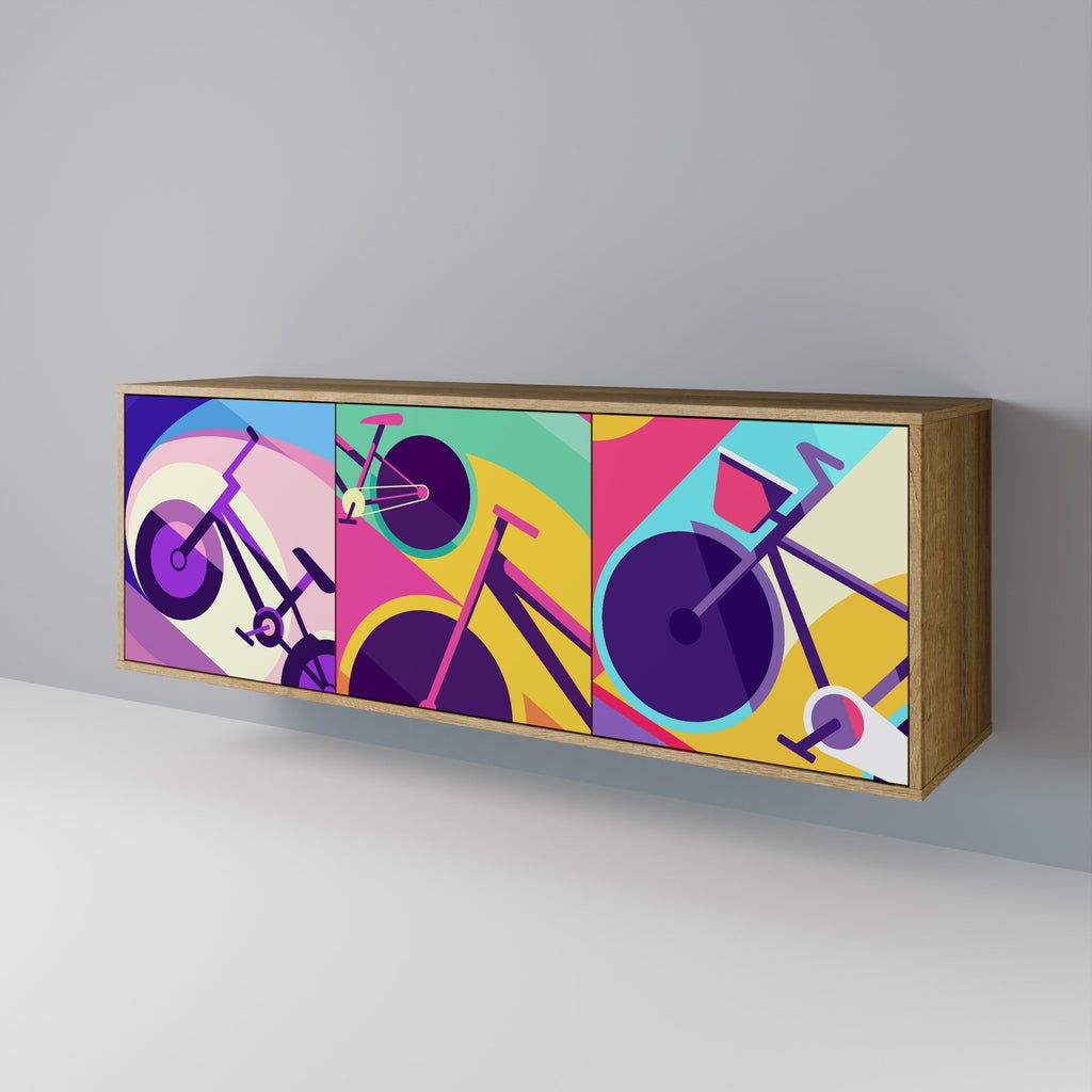 BIKE DREAMS 3-Door Sideboard in Oak Effect