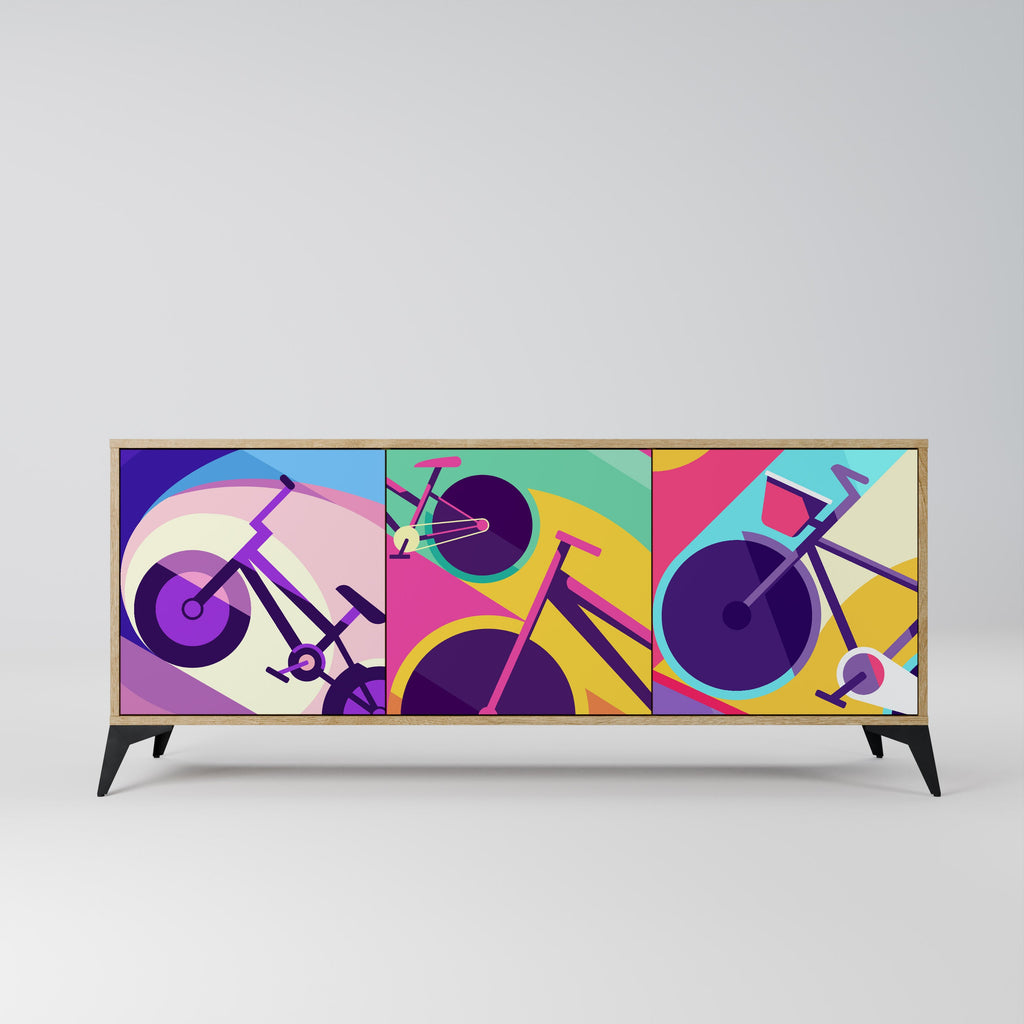 BIKE DREAMS 3-Door Sideboard in Oak Effect