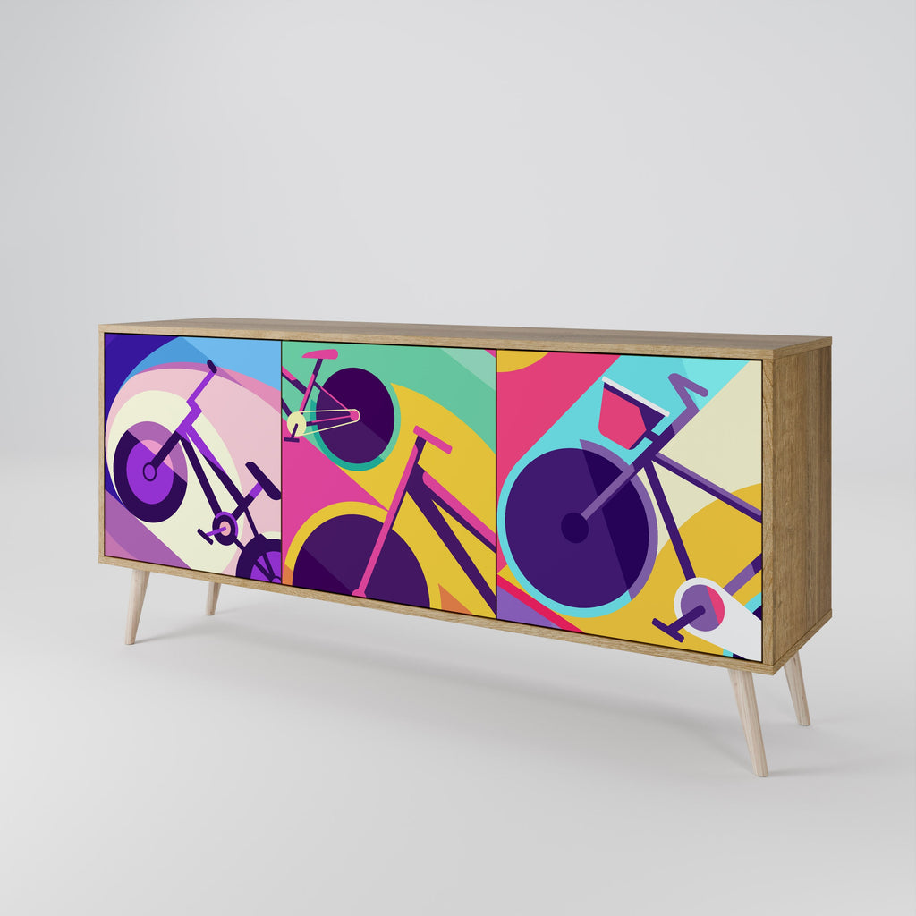 BIKE DREAMS 3-Door Sideboard in Oak Effect