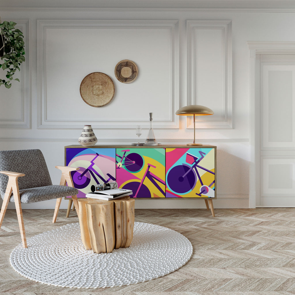 BIKE DREAMS 3-Door Sideboard in Oak Effect
