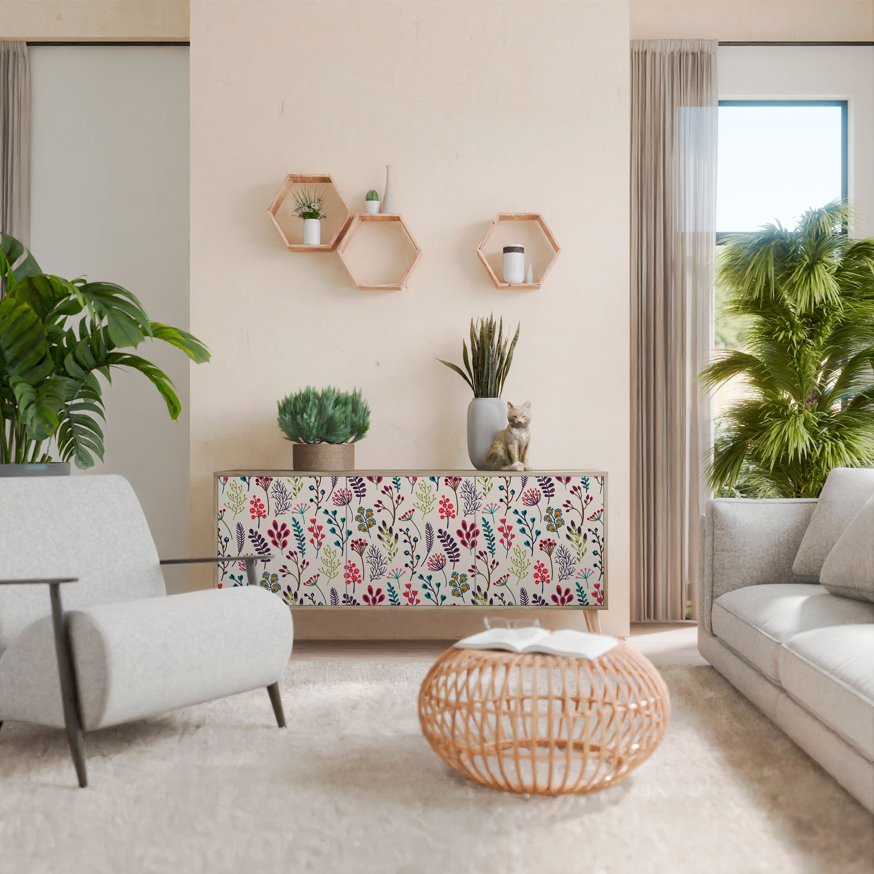 Buffet 3 portes effet chêne AUTUMN SUNDRIES