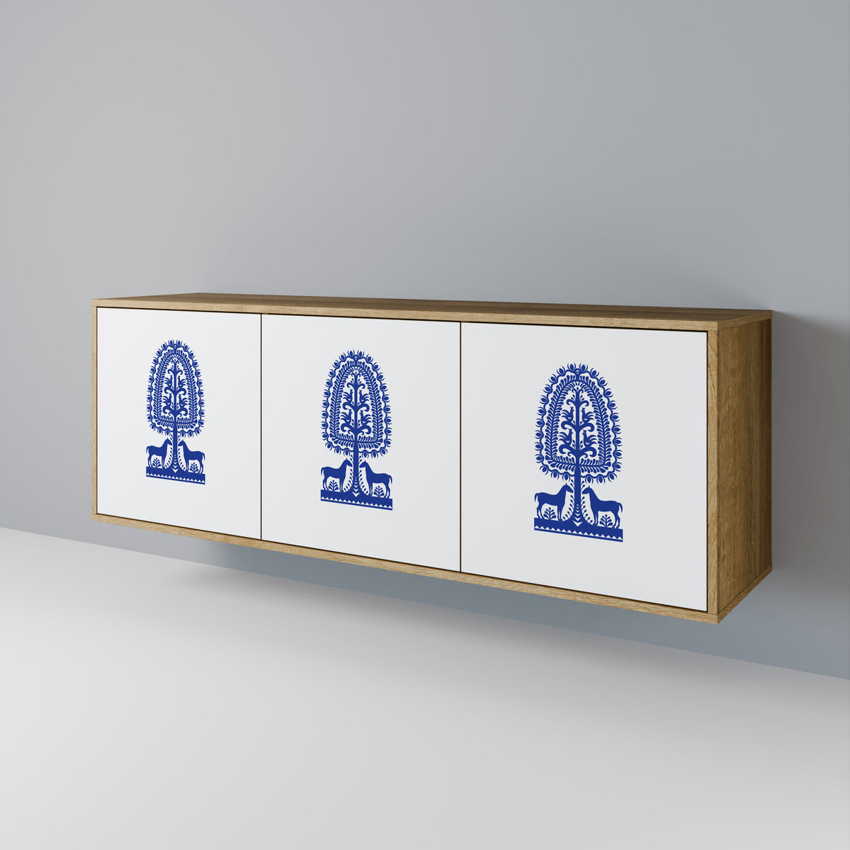 POLISH FOLK ART 3-Door Sideboard