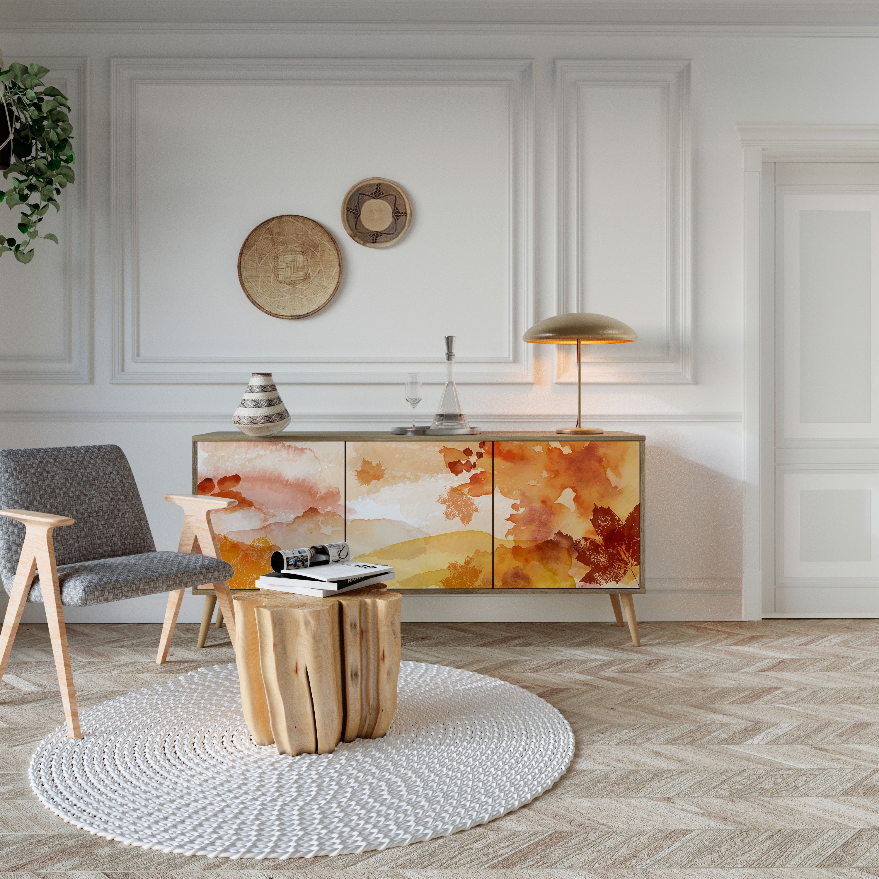 Buffet 3 portes effet chêne TRACES OF AUTUMN