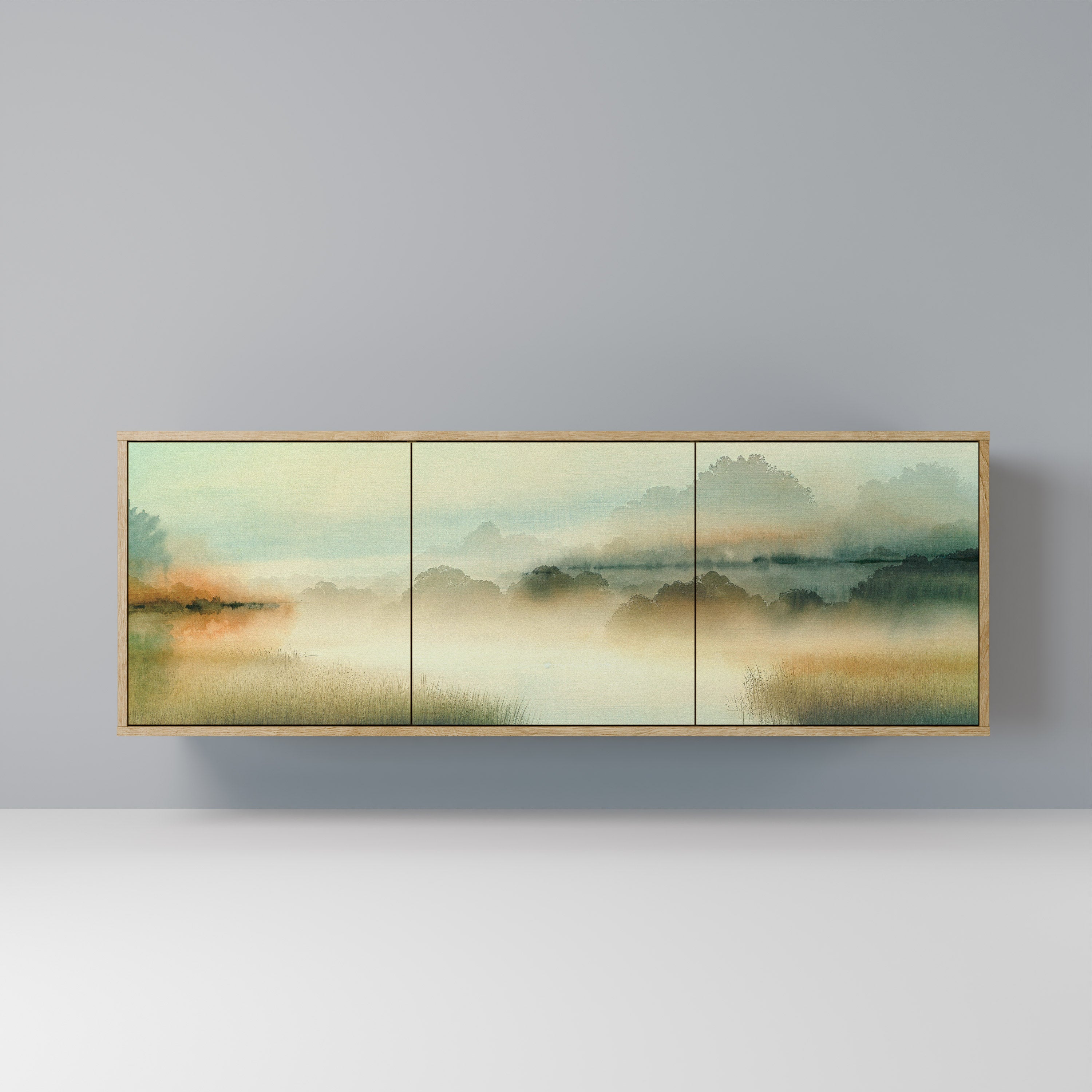 Buffet 3 portes MORNING BY THE LAKE effet chêne