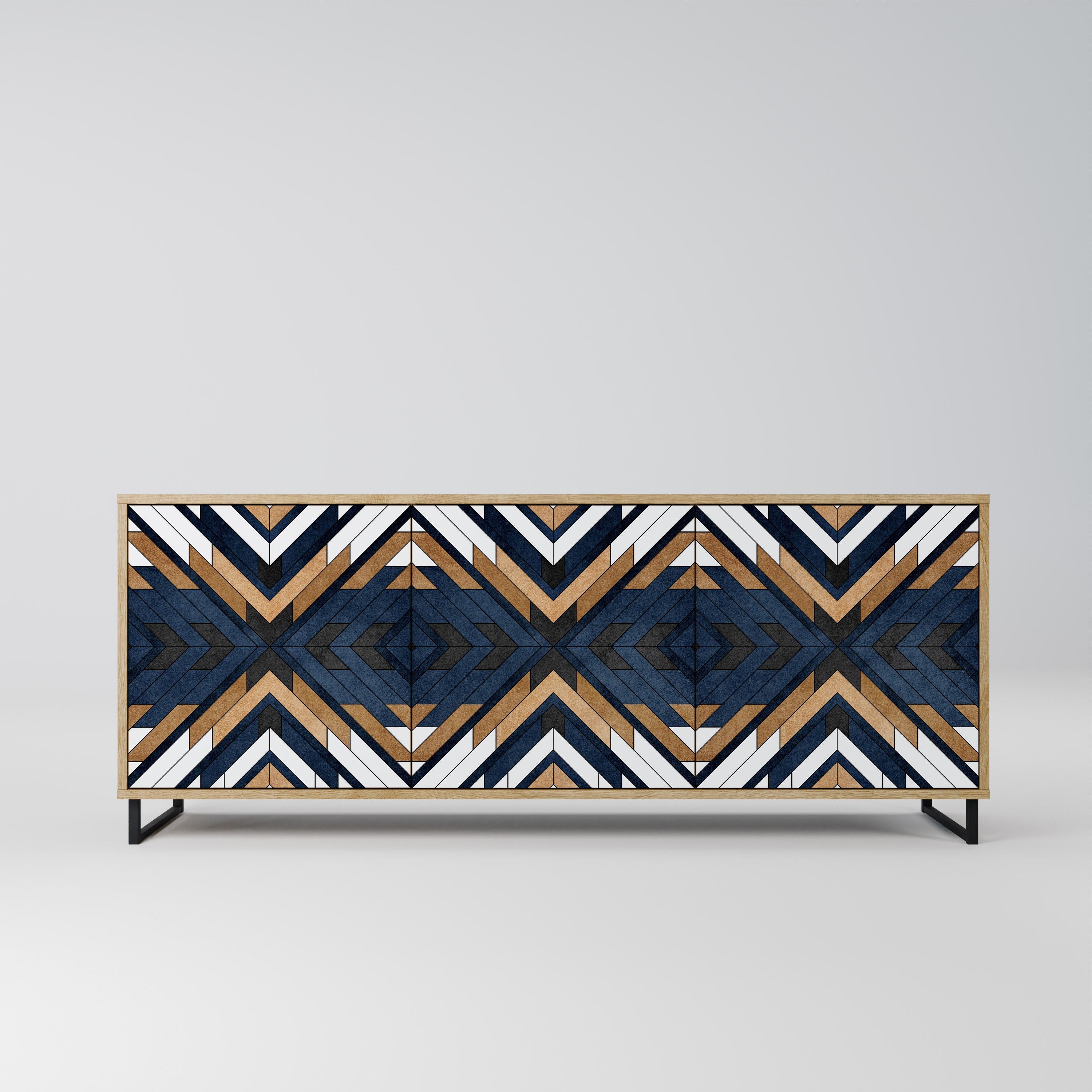 Buffet 3 portes effet chêne ARTFUL GEOMETRY