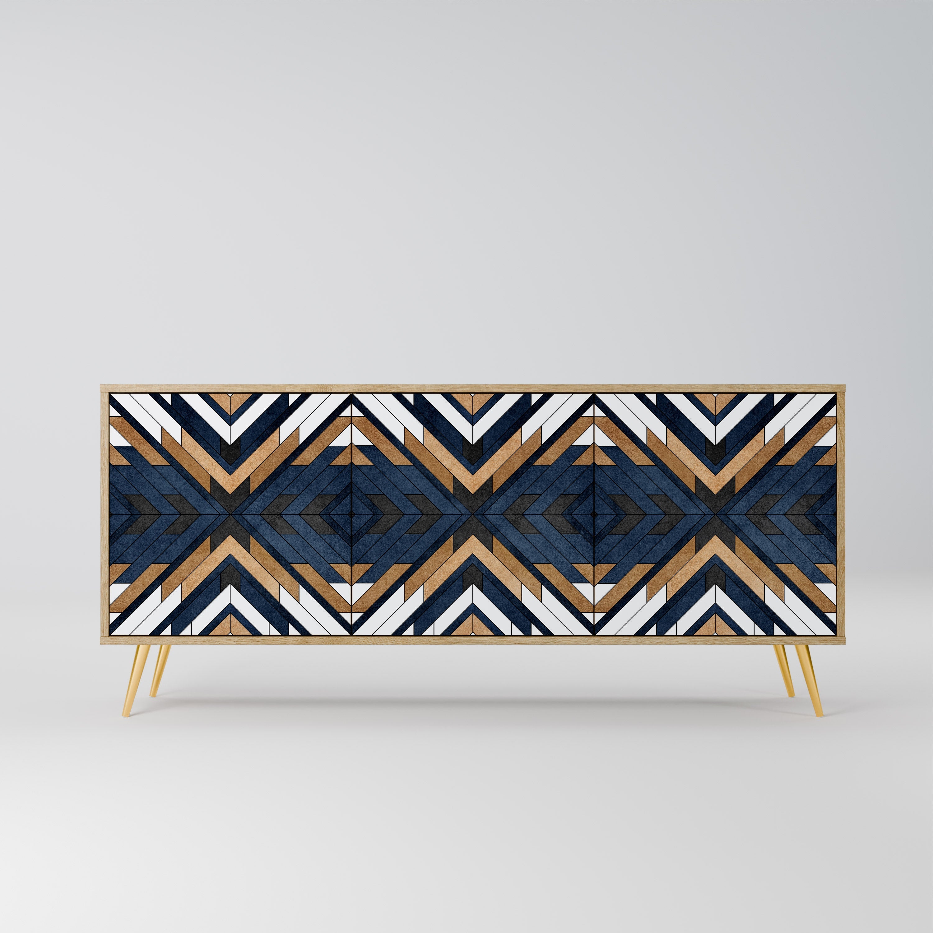 Buffet 3 portes effet chêne ARTFUL GEOMETRY