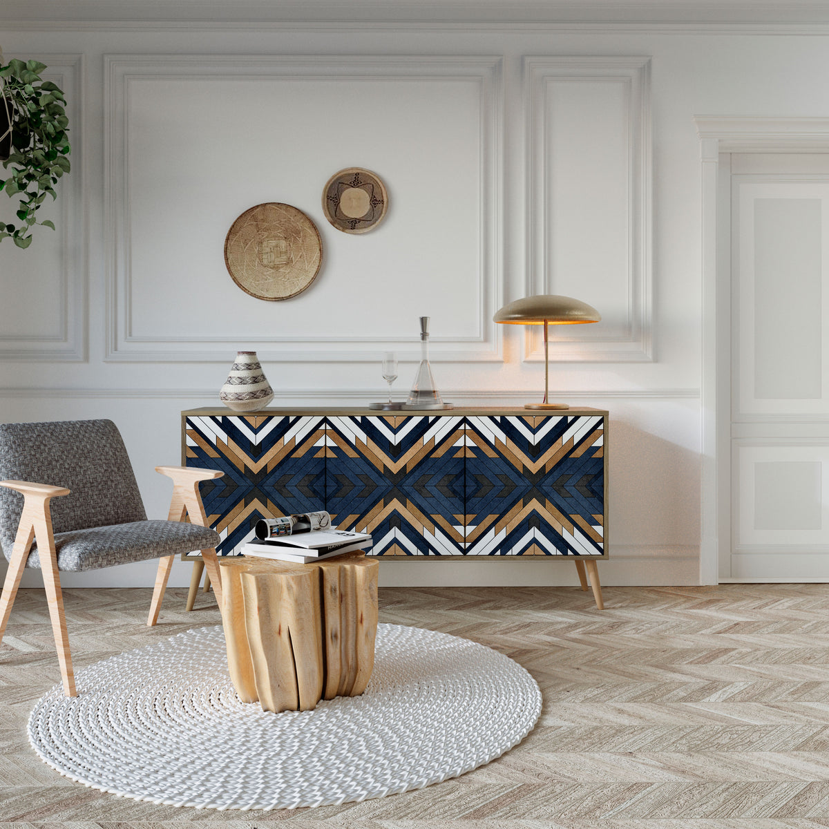 ARTFUL GEOMETRY 3-Door Sideboard