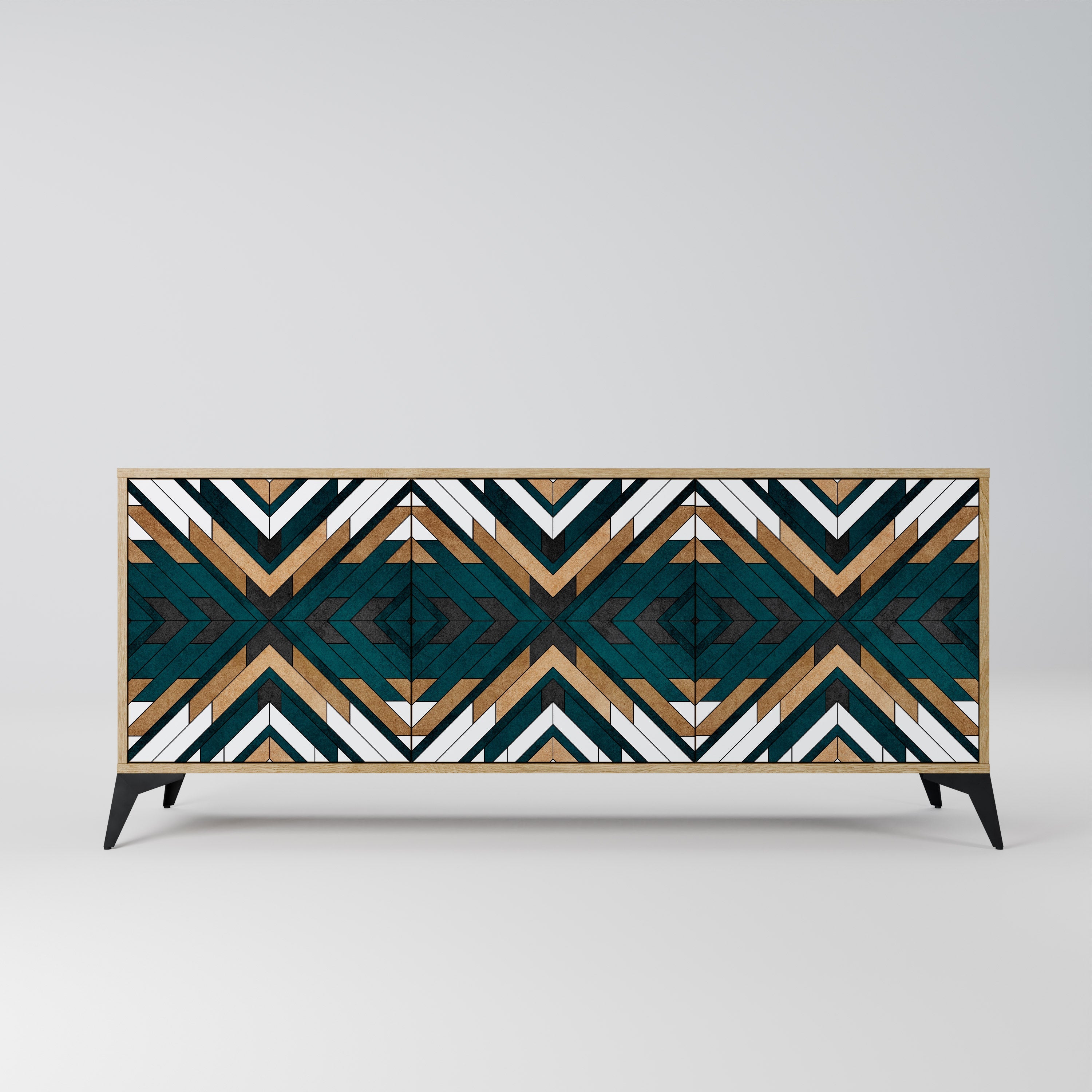 Buffet 3 portes effet chêne ARTISTIC GEOMETRY