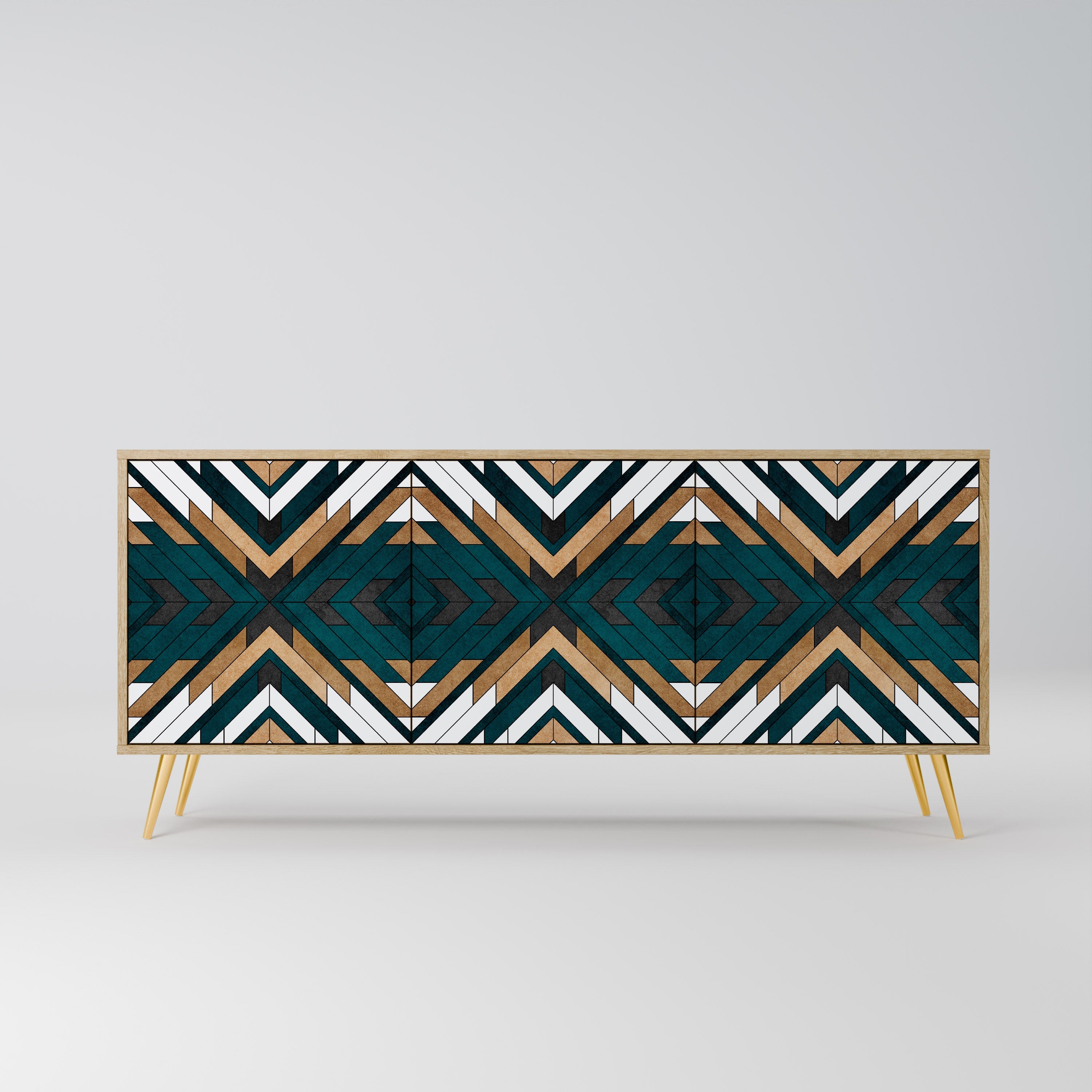 Buffet 3 portes effet chêne ARTISTIC GEOMETRY