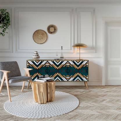 ARTISTIC GEOMETRY 3-Door Sideboard