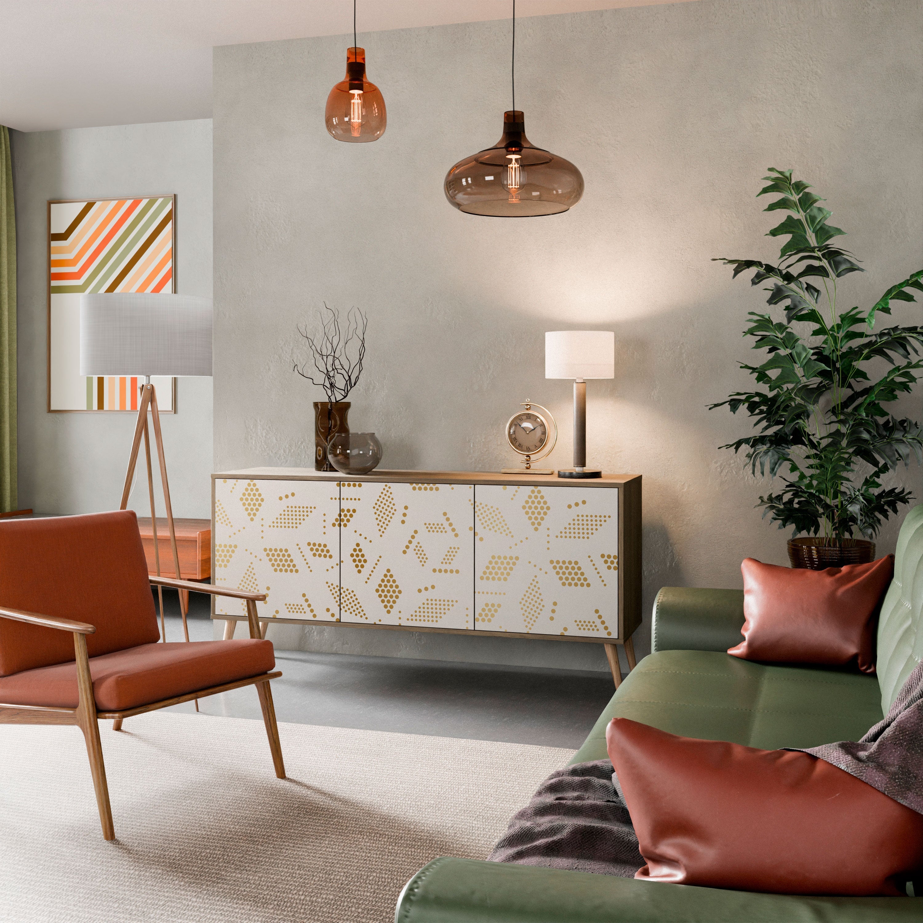 Buffet 3 portes SPOTTED DAZE effet chêne