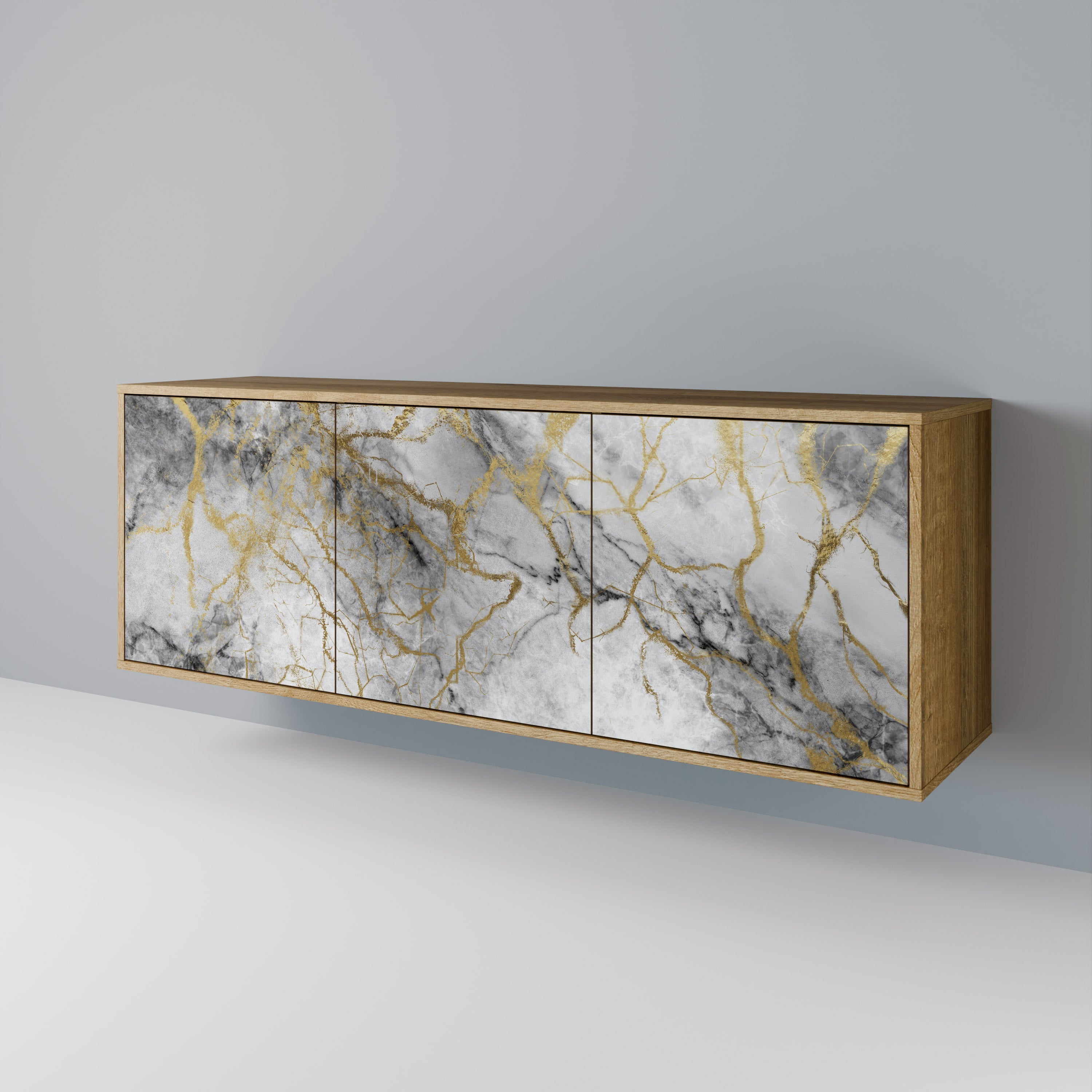 Buffet 3 portes TIMELESS GLIDE effet chêne