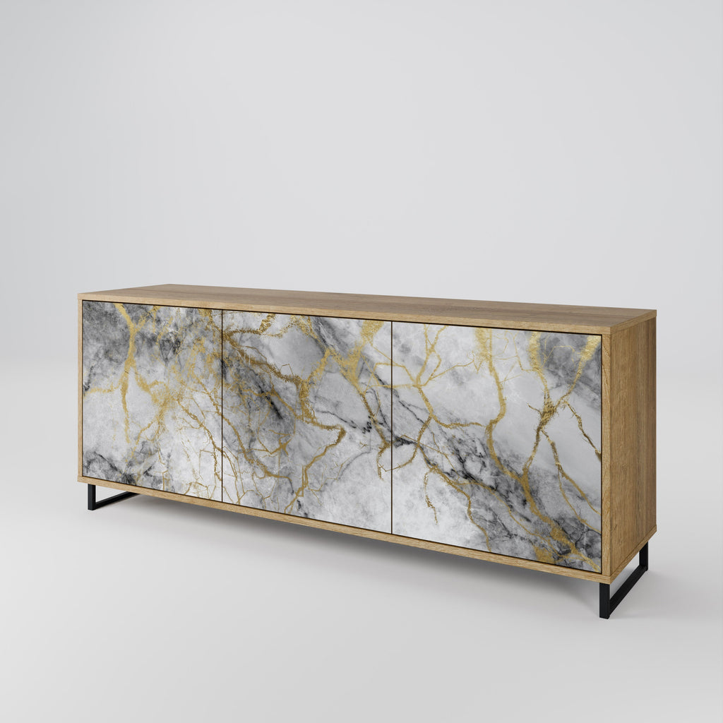 Buffet 3 portes TIMELESS GLIDE effet chêne