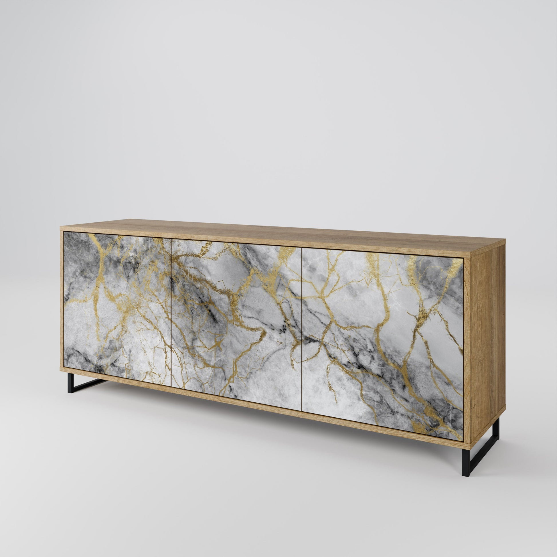 Buffet 3 portes TIMELESS GLIDE effet chêne