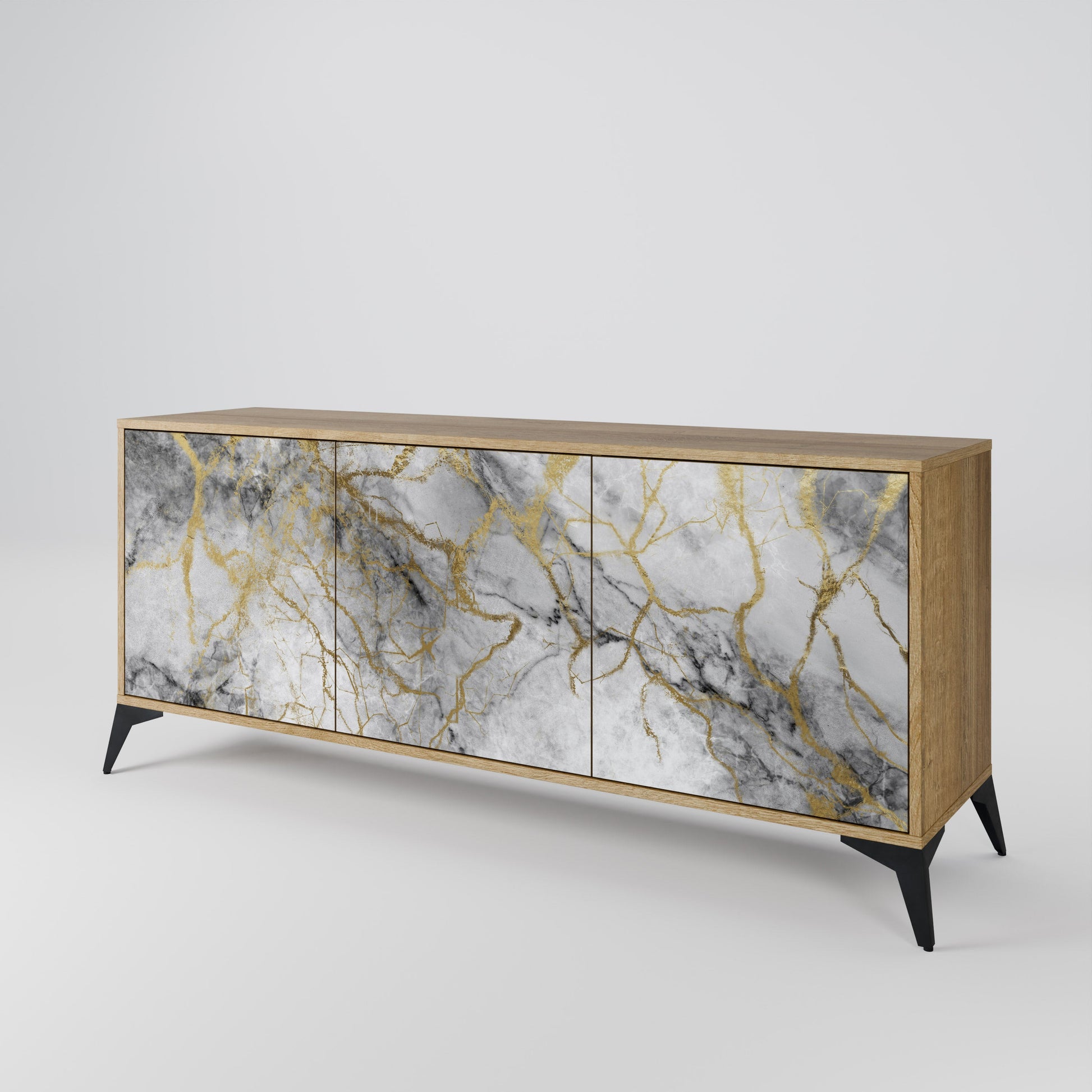Buffet 3 portes TIMELESS GLIDE effet chêne