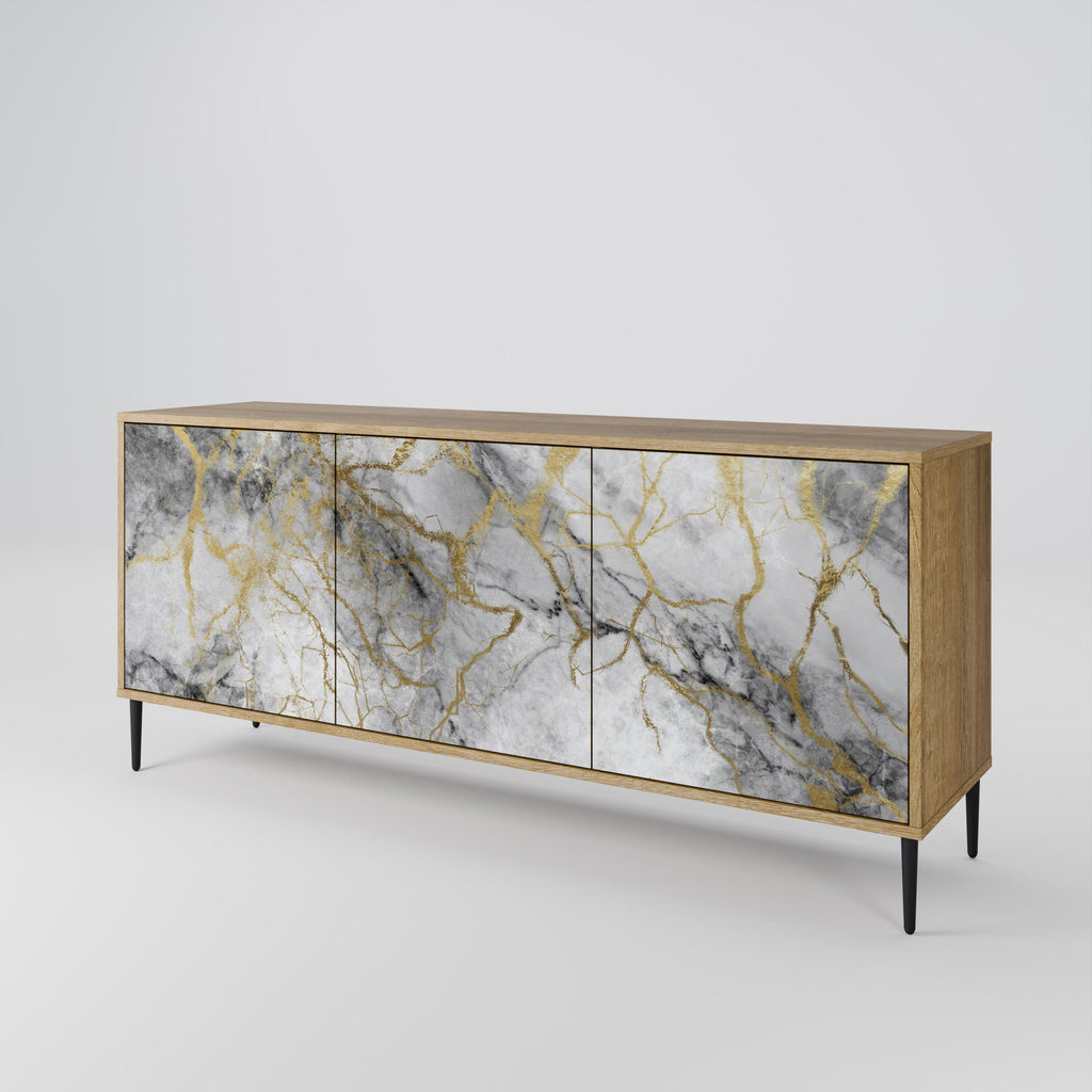 Buffet 3 portes TIMELESS GLIDE effet chêne
