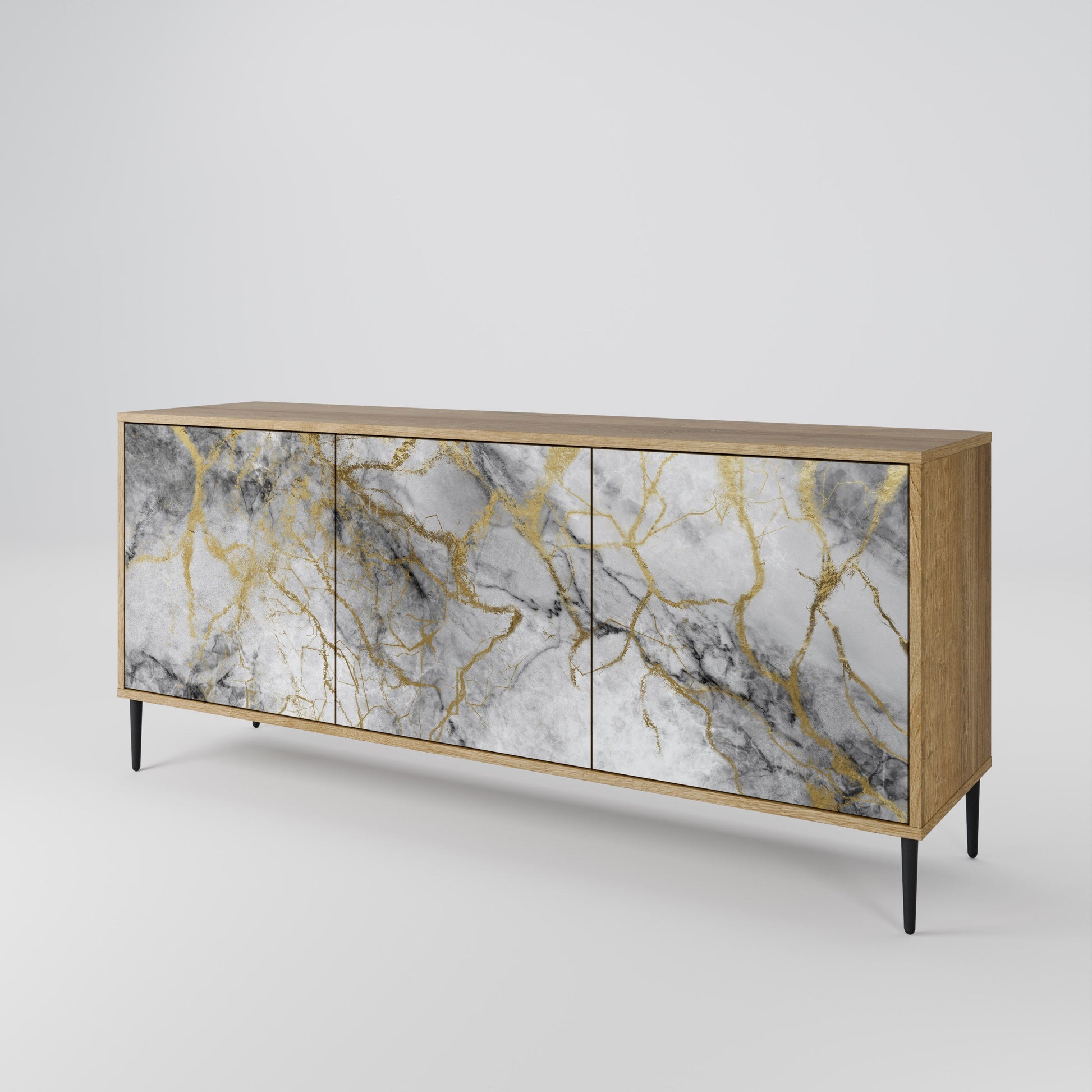 Buffet 3 portes TIMELESS GLIDE effet chêne