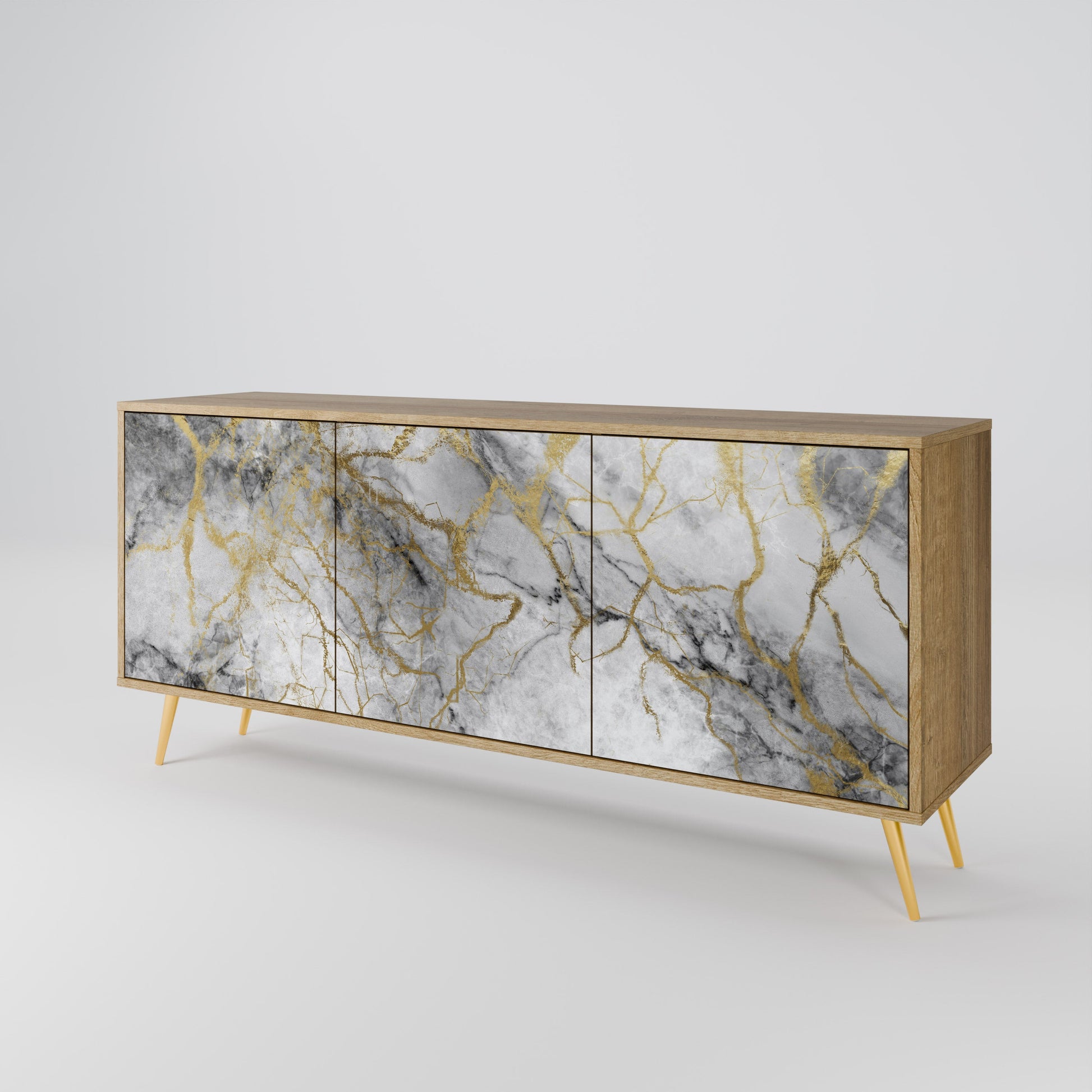 Buffet 3 portes TIMELESS GLIDE effet chêne