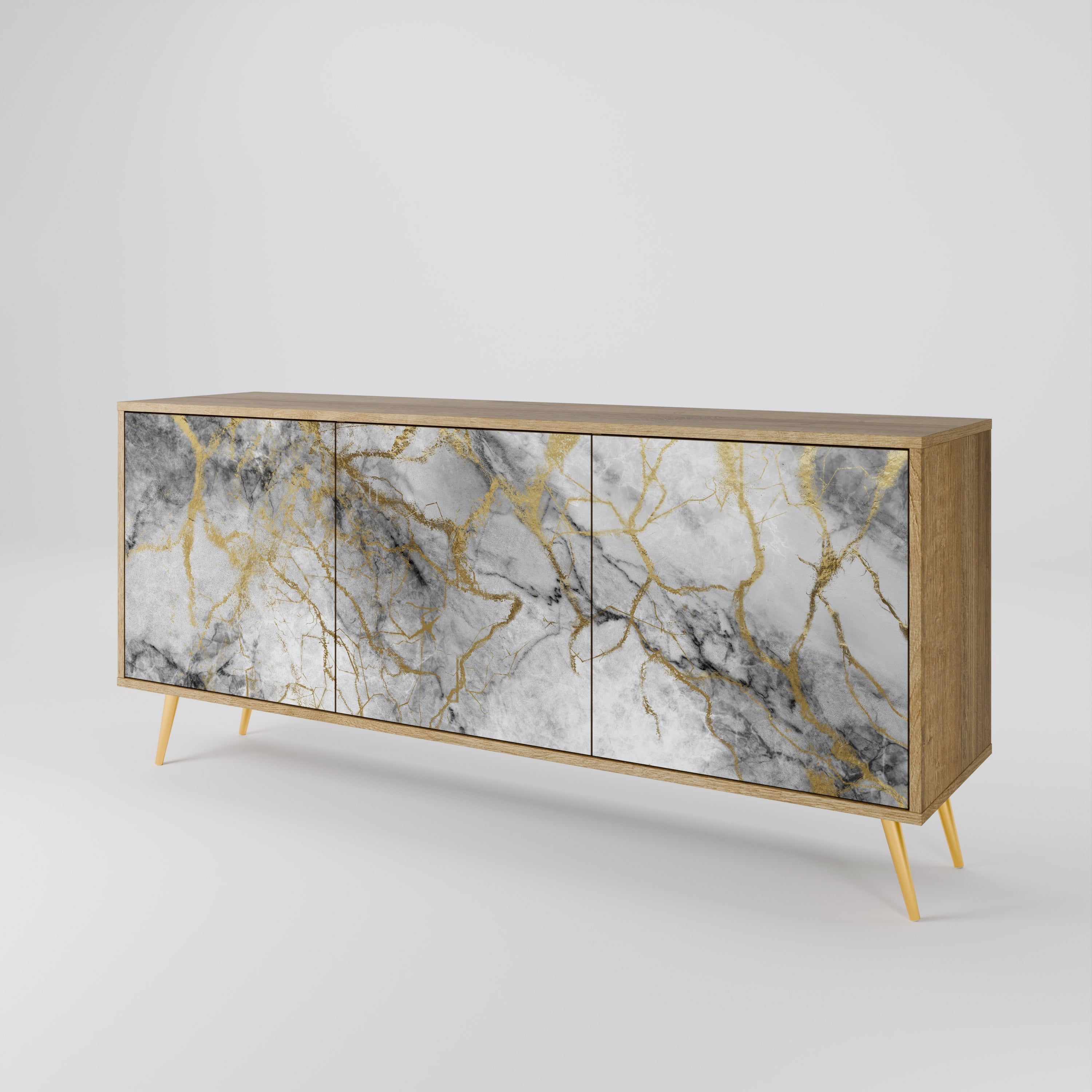 Buffet 3 portes TIMELESS GLIDE effet chêne