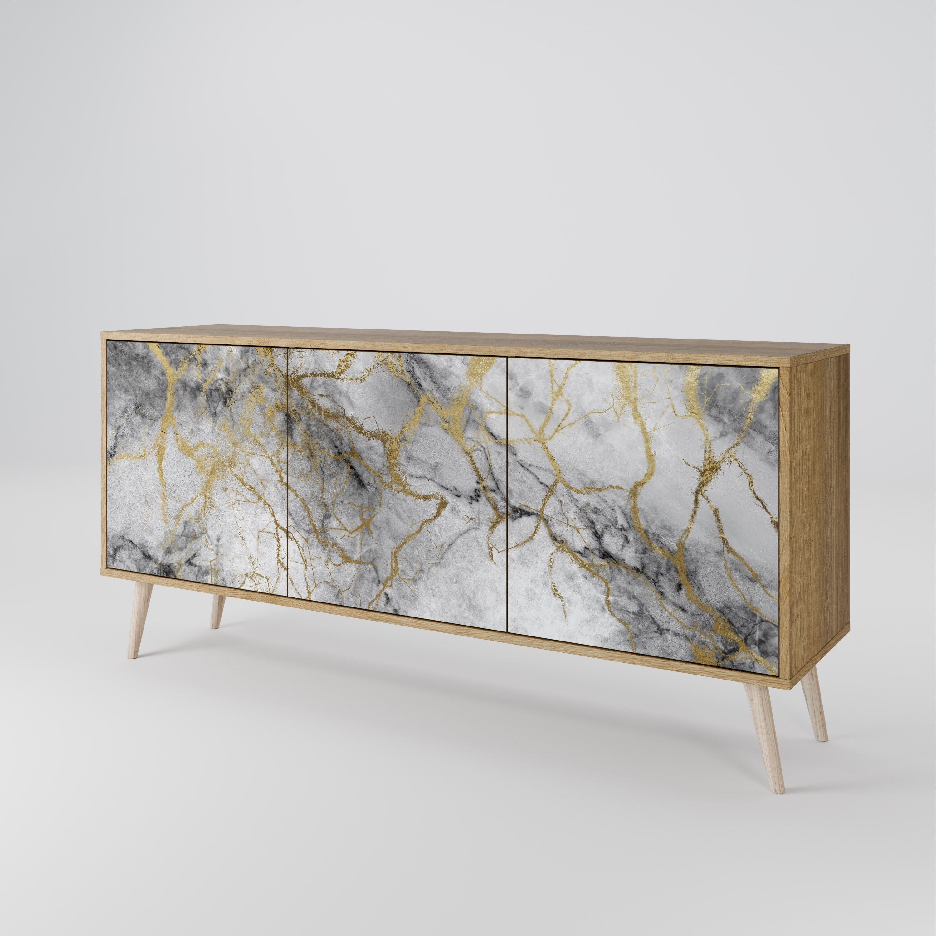 Buffet 3 portes TIMELESS GLIDE effet chêne