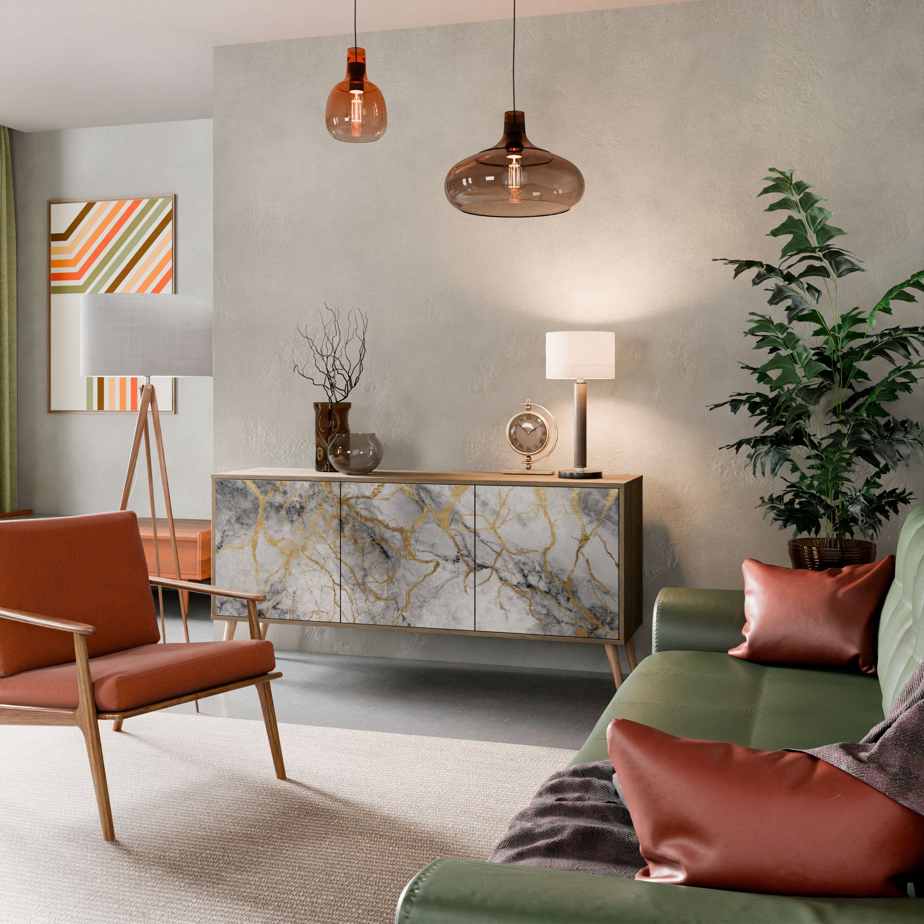 Buffet 3 portes TIMELESS GLIDE effet chêne