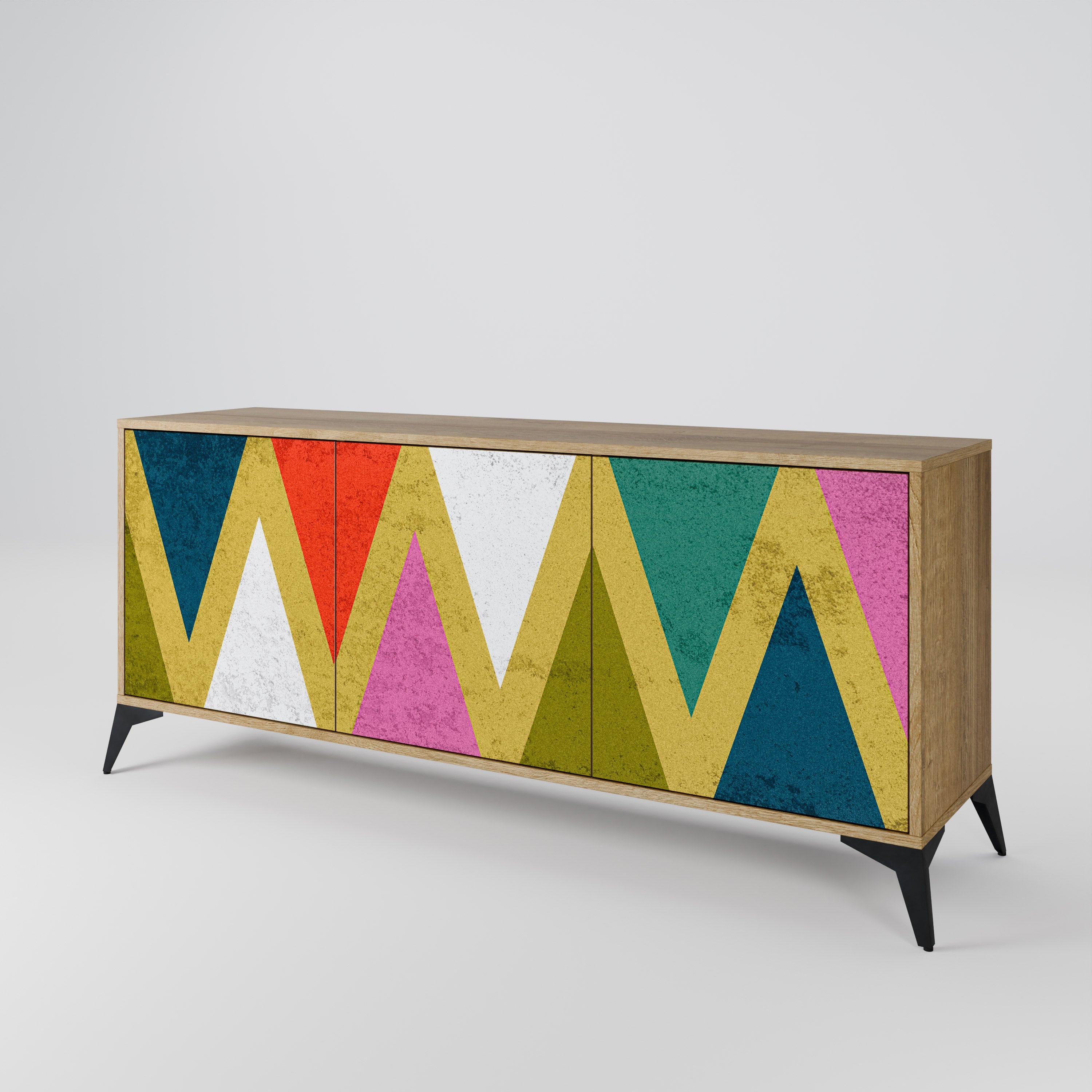 COLORFUL TRIANGLES 3-Door Sideboard