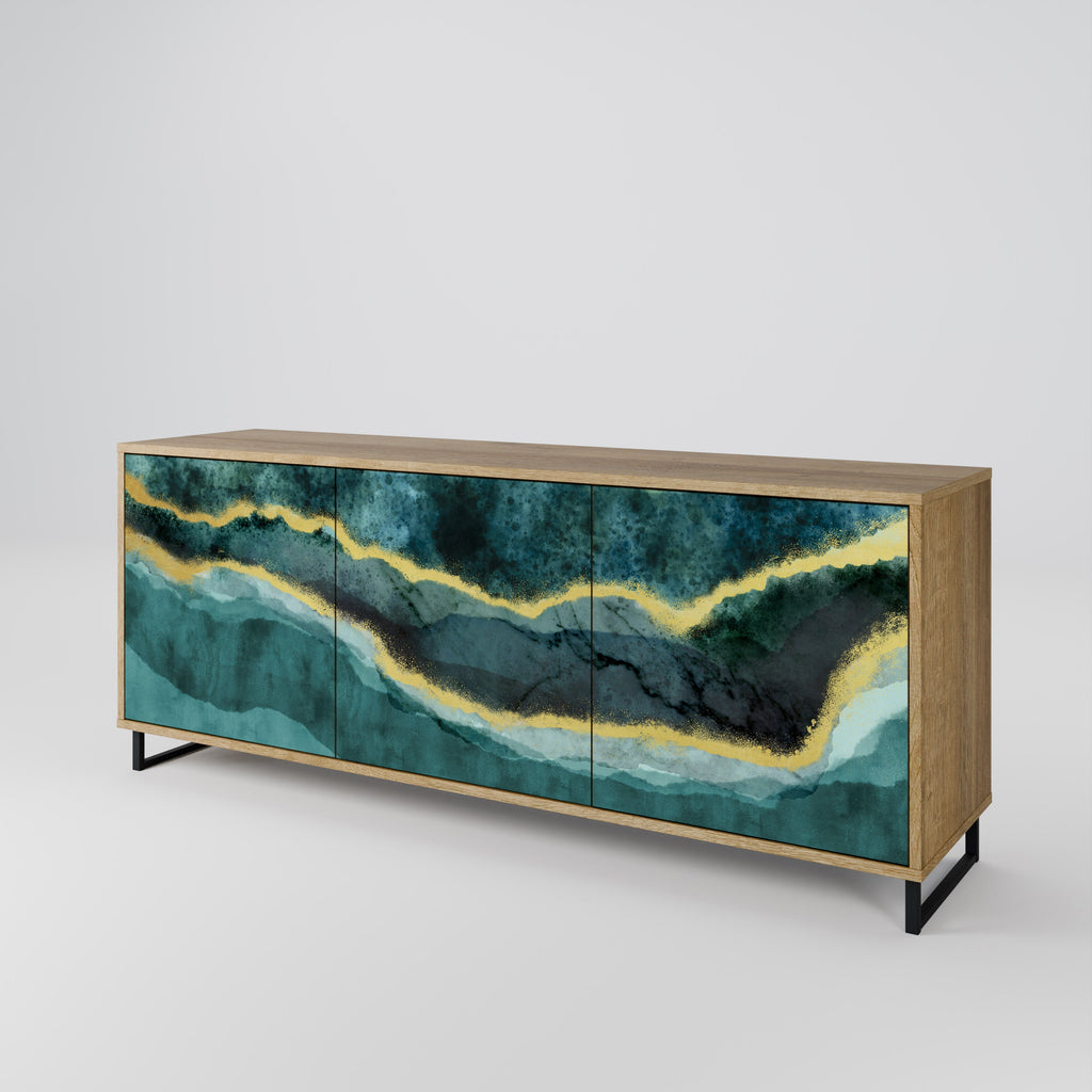 Buffet 3 portes GOLDRUSH ODYSSEY effet chêne