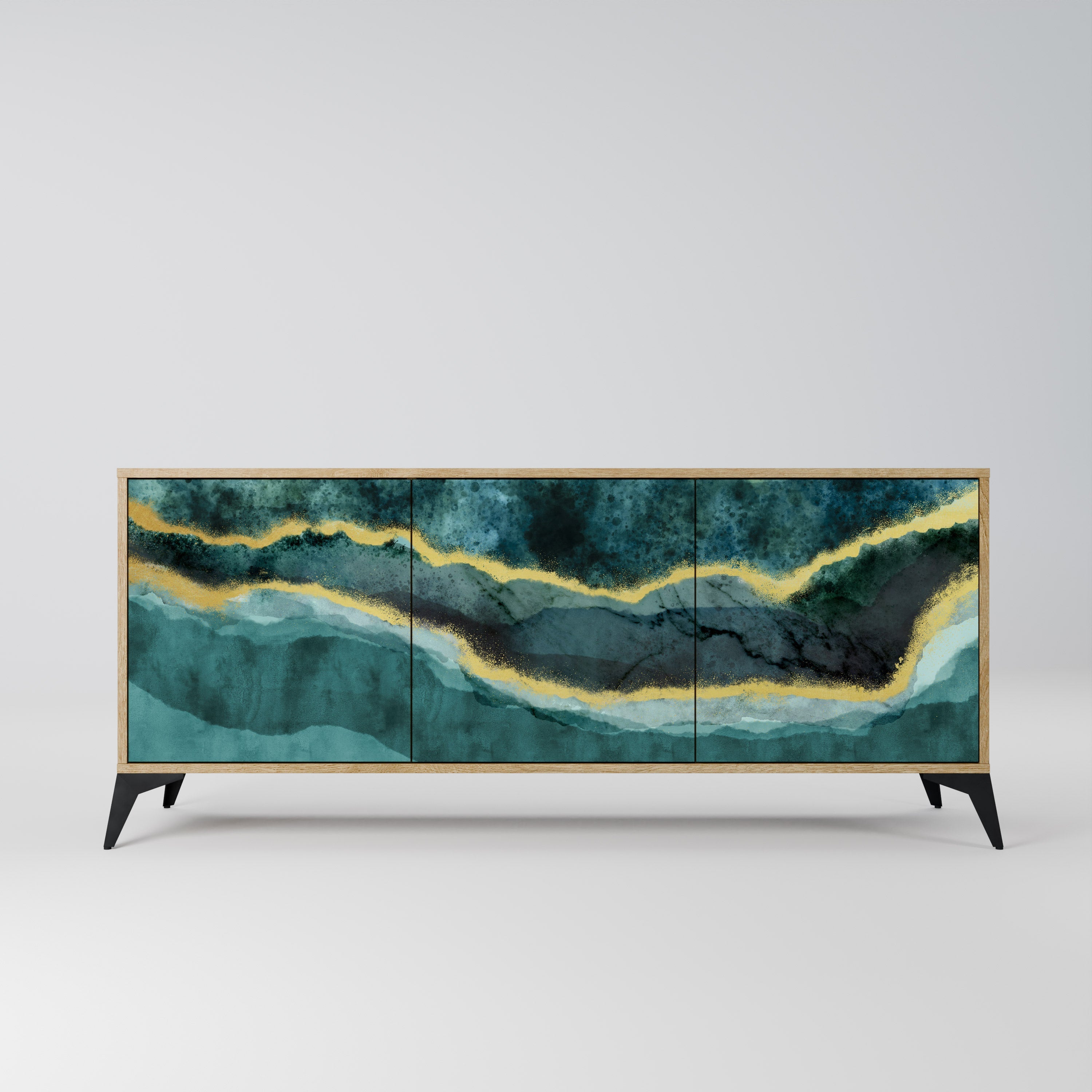 Buffet 3 portes GOLDRUSH ODYSSEY effet chêne