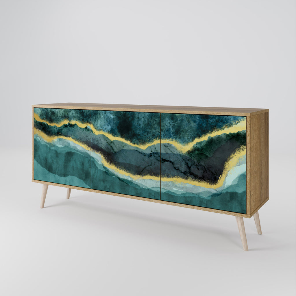 Buffet 3 portes GOLDRUSH ODYSSEY effet chêne