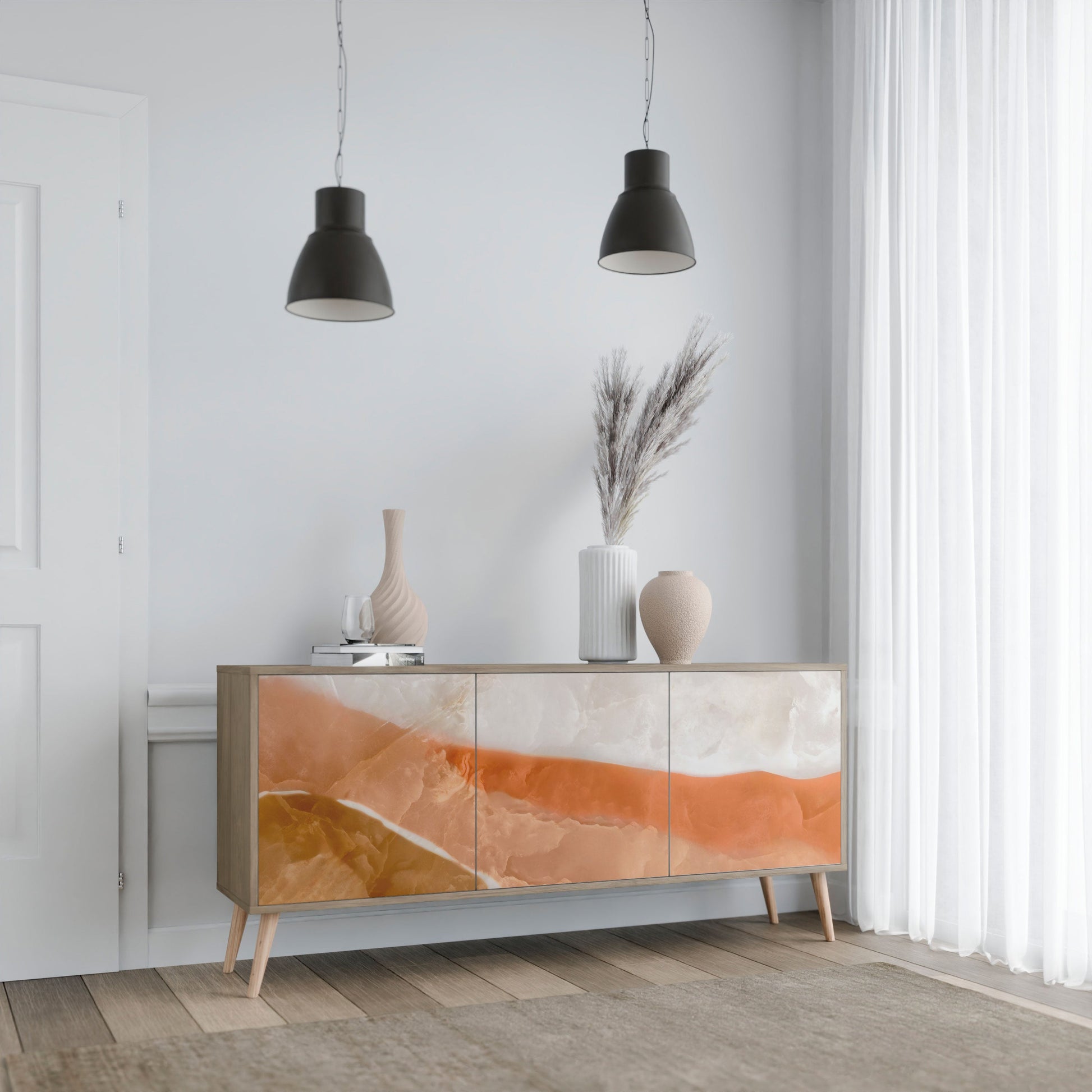 Buffet 3 portes SANDHILLS SPLENDOUR effet chêne