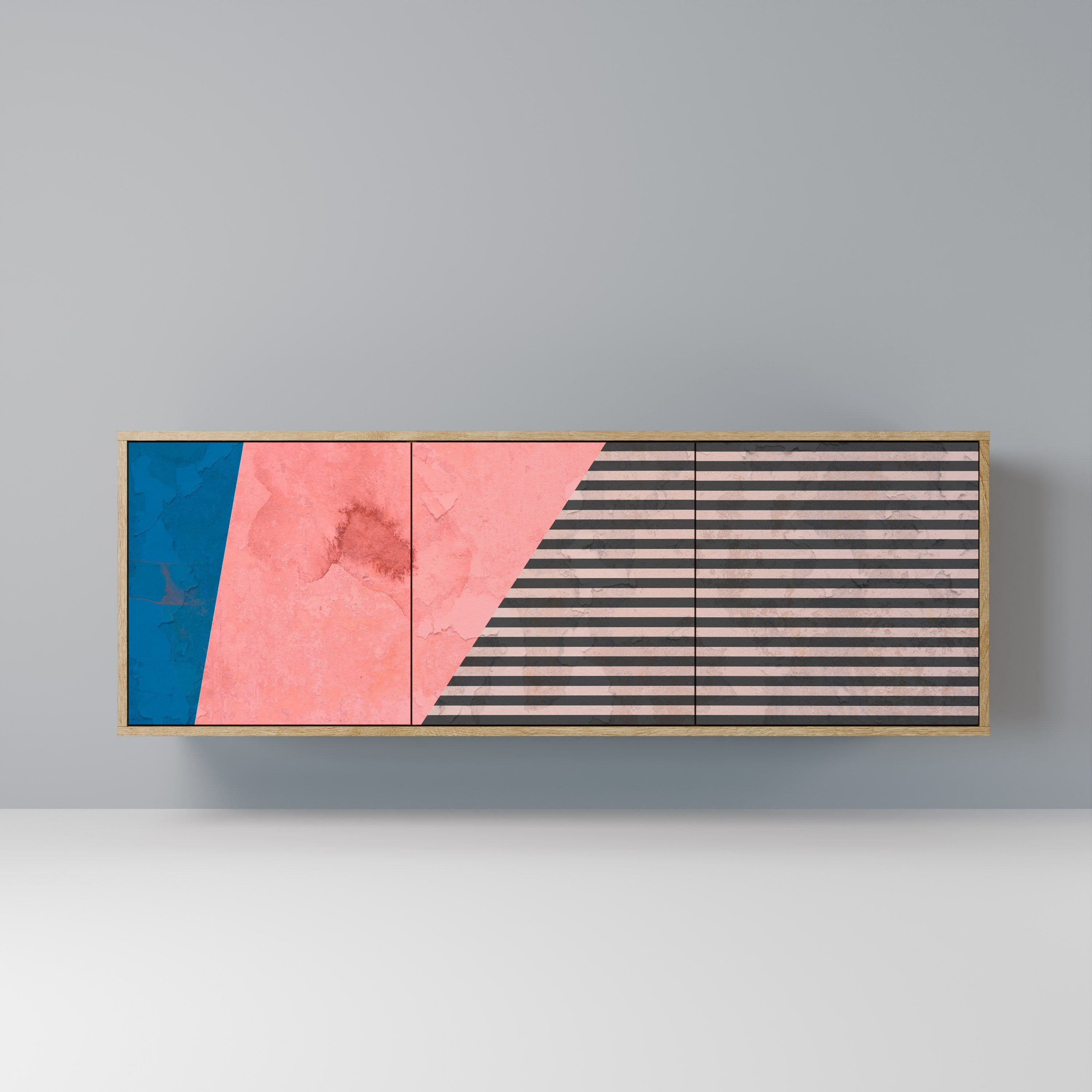 Buffet 3 portes effet chêne GLAMOROUS STRIPE