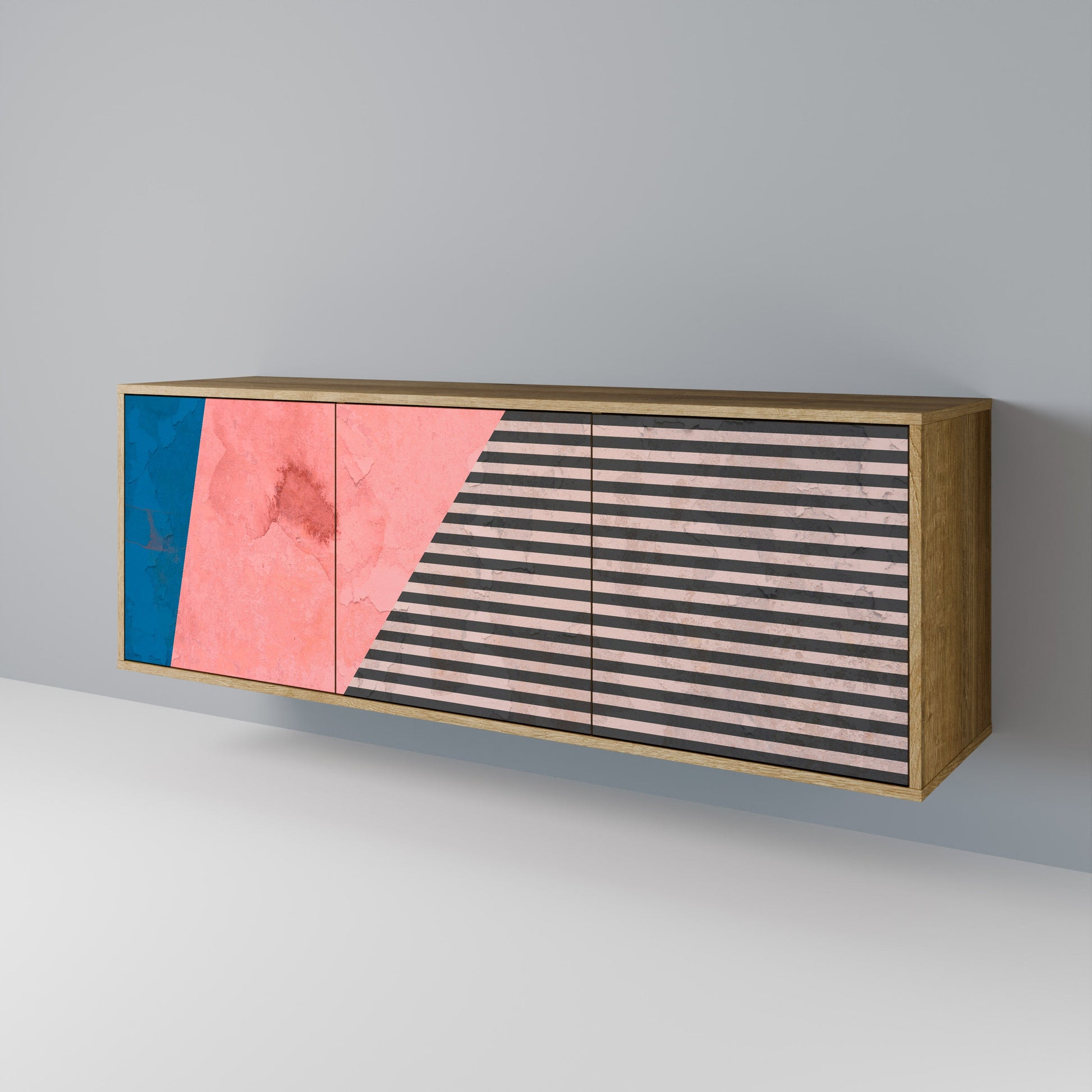 Buffet 3 portes effet chêne GLAMOROUS STRIPE
