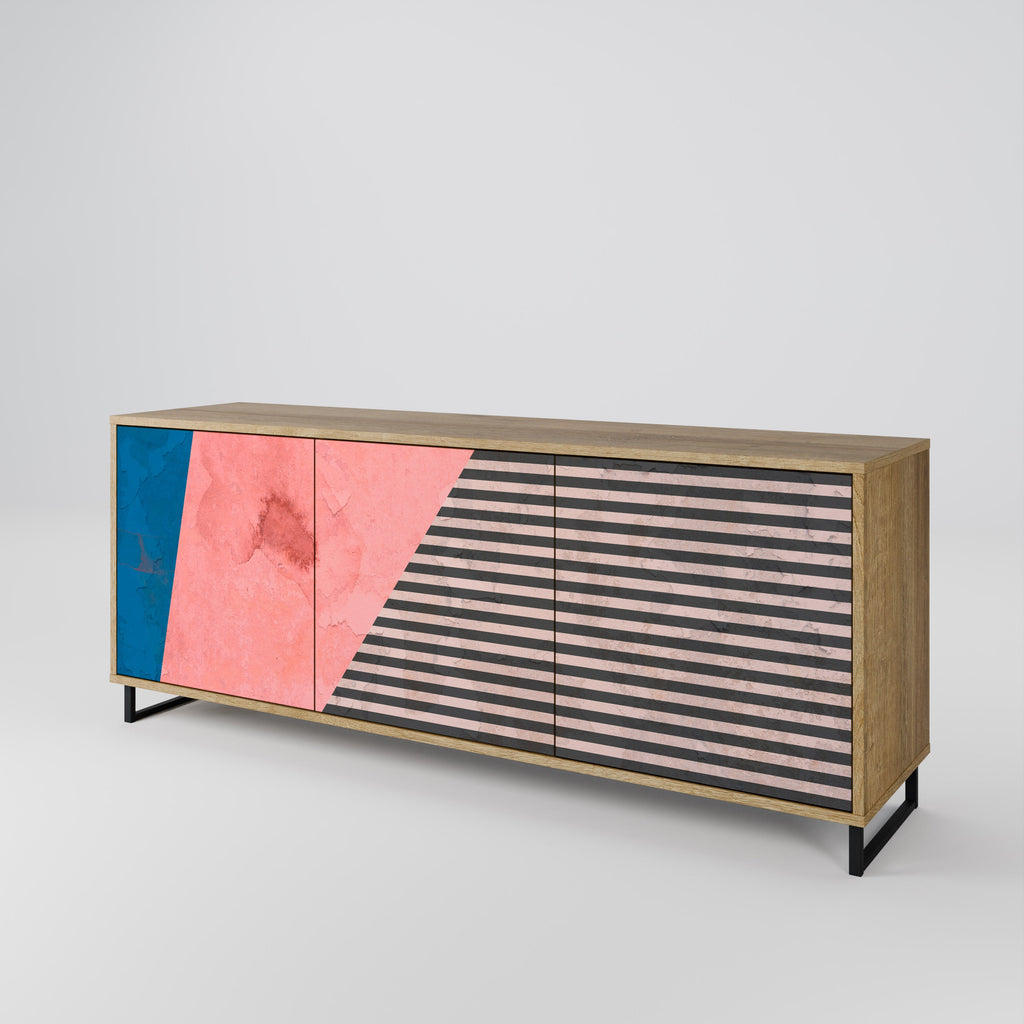Buffet 3 portes effet chêne GLAMOROUS STRIPE