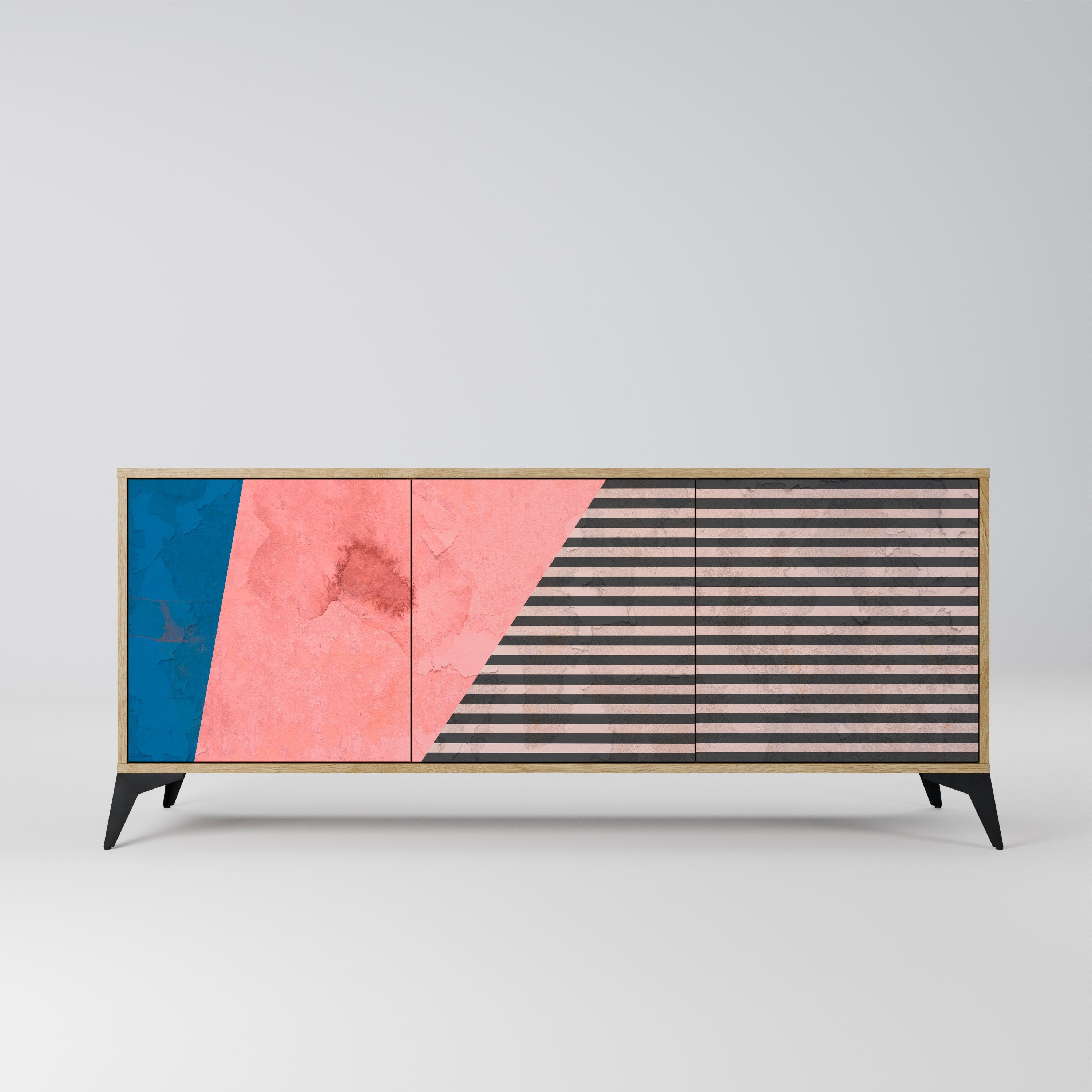 Buffet 3 portes effet chêne GLAMOROUS STRIPE