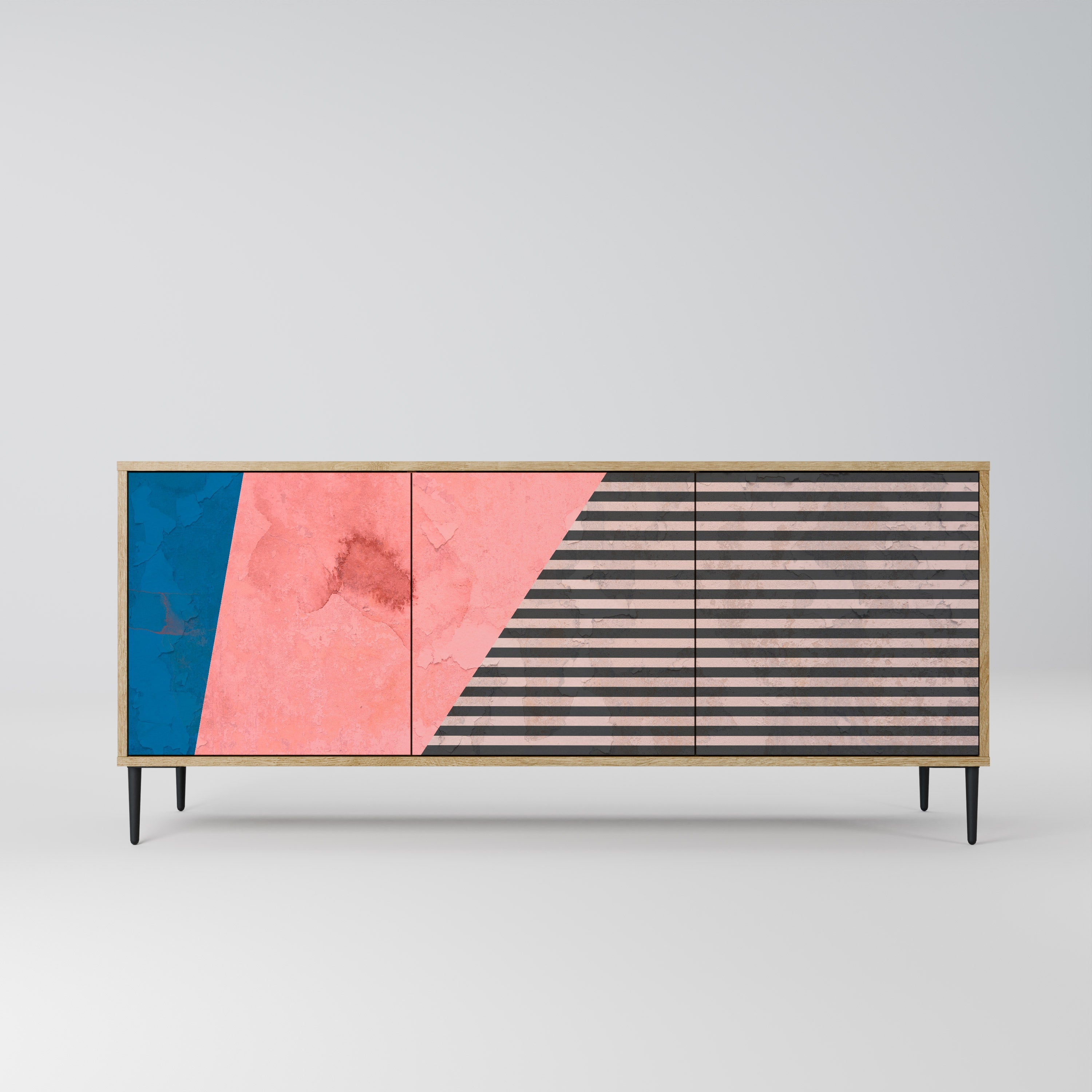 Buffet 3 portes effet chêne GLAMOROUS STRIPE