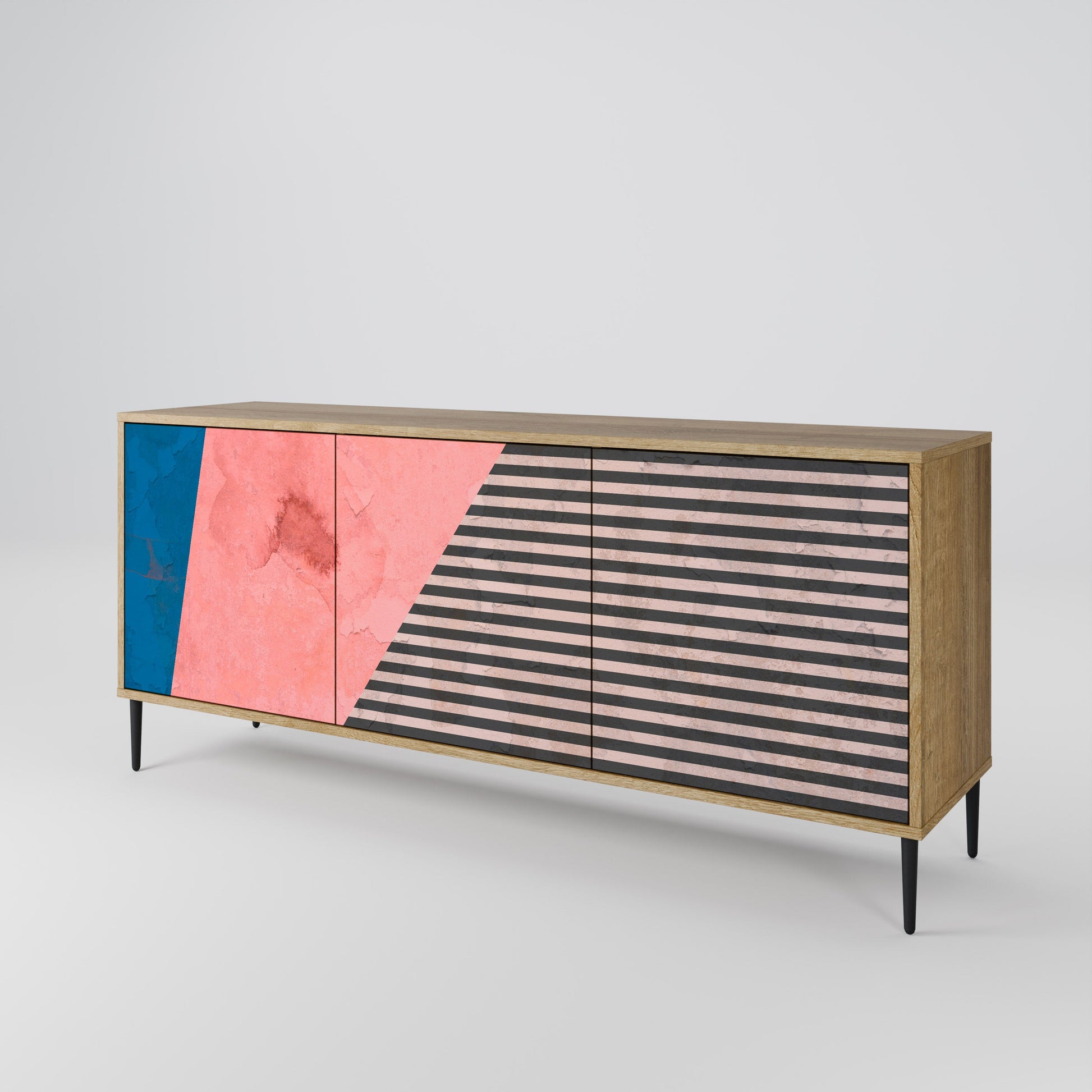 Buffet 3 portes effet chêne GLAMOROUS STRIPE