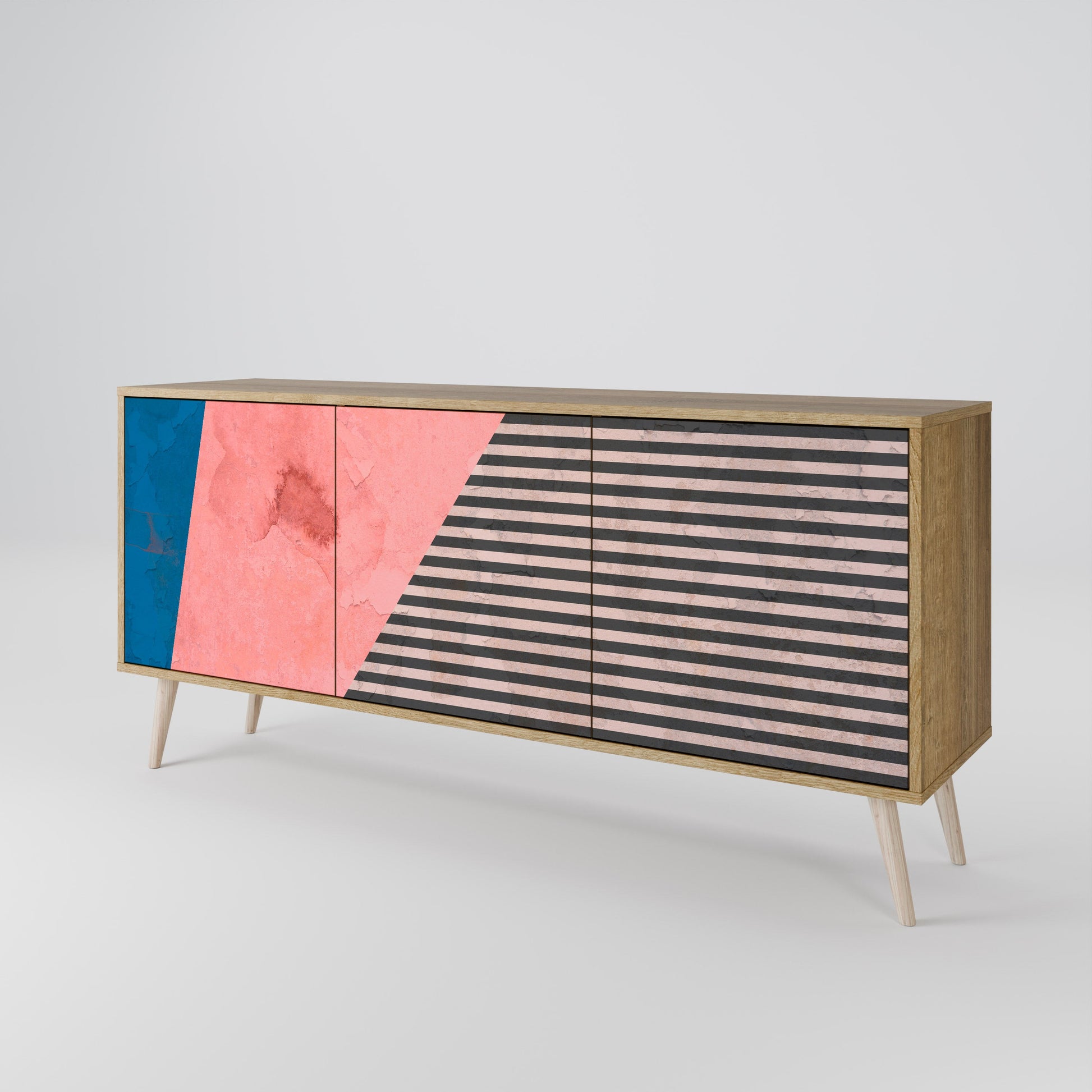 Buffet 3 portes effet chêne GLAMOROUS STRIPE