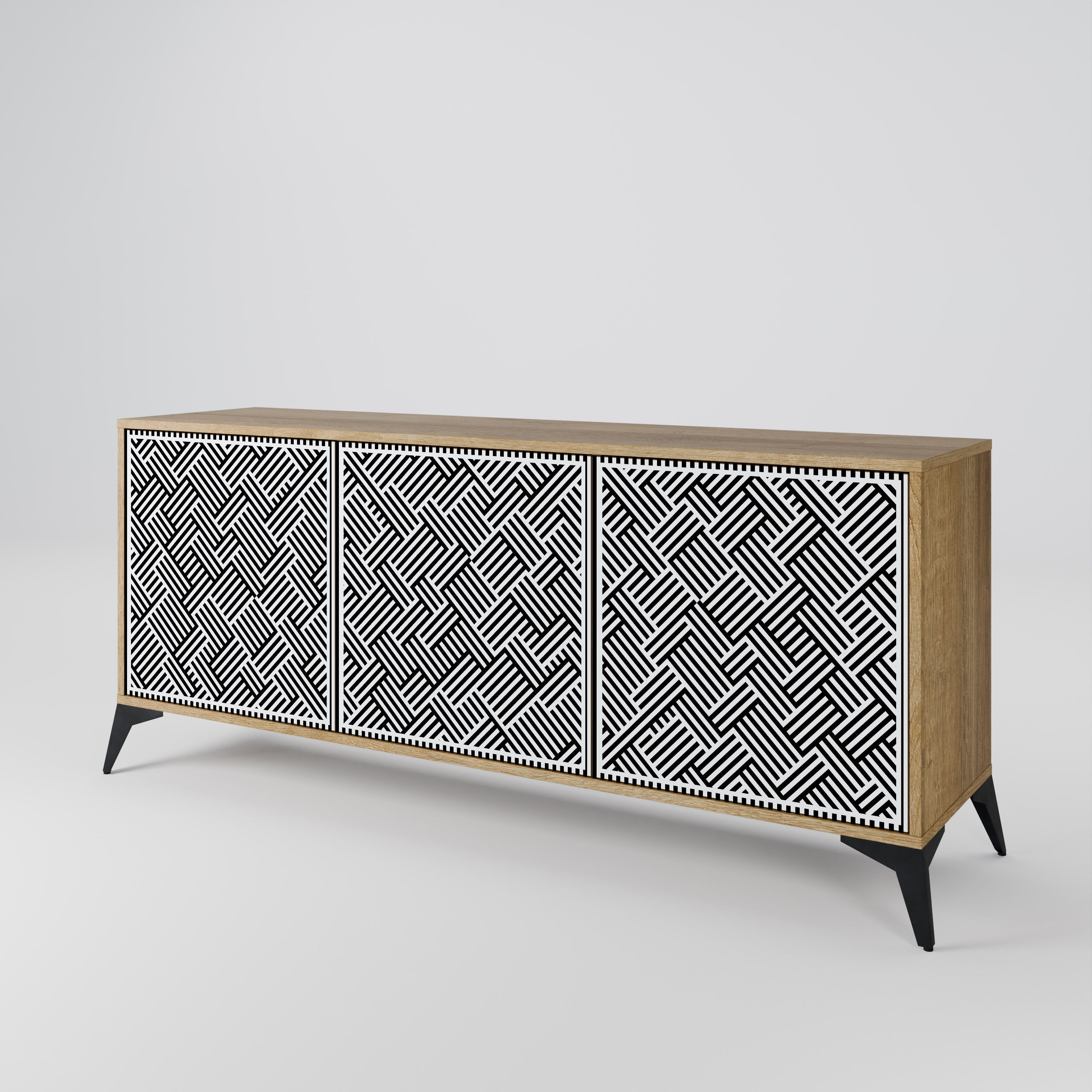 Buffet 3 portes SÉQUENCE TEMPORAIRE effet chêne