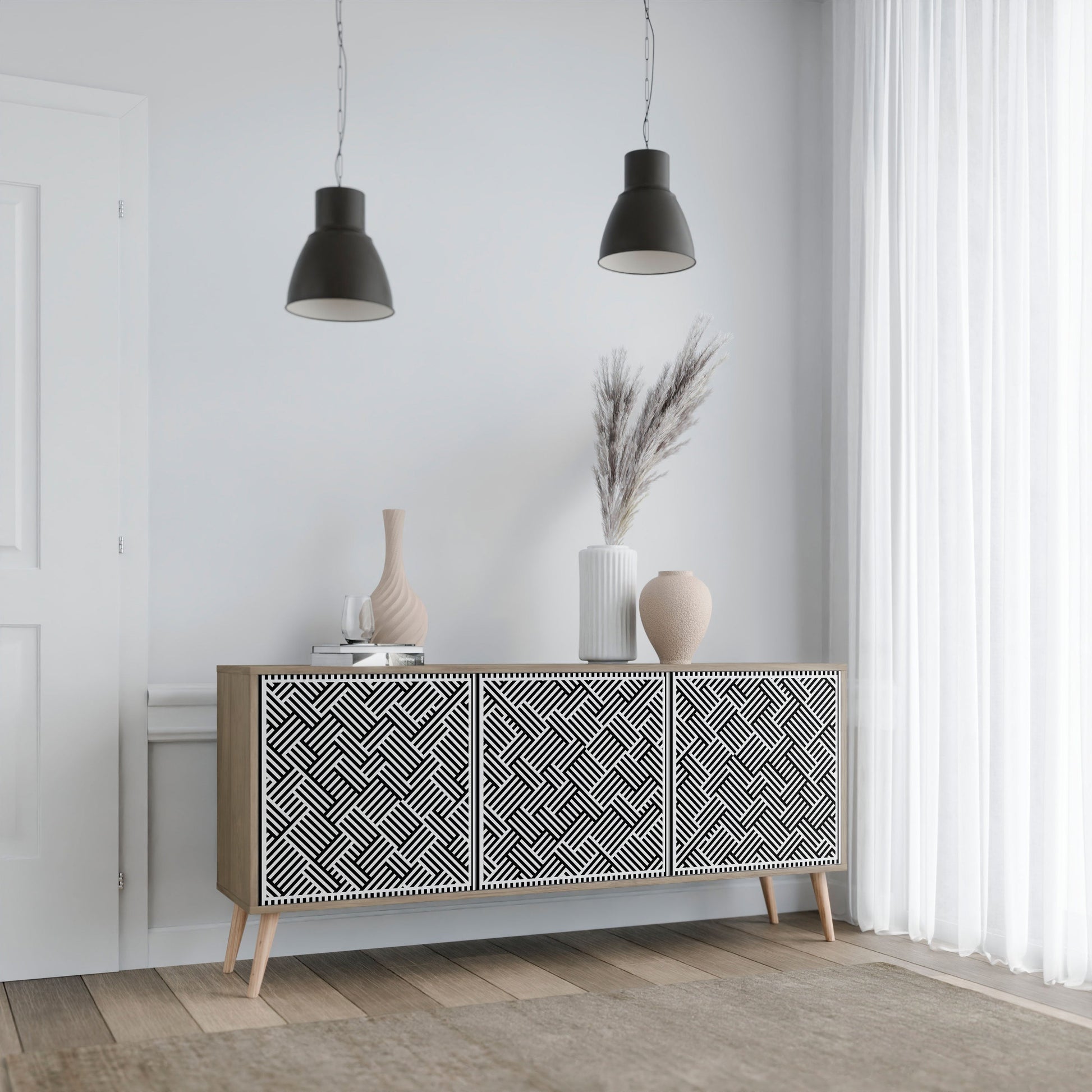 Buffet 3 portes SÉQUENCE TEMPORAIRE effet chêne